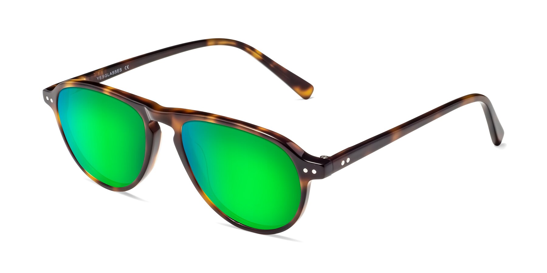 Angle of 17544 in Tortoise with Green Mirrored Lenses