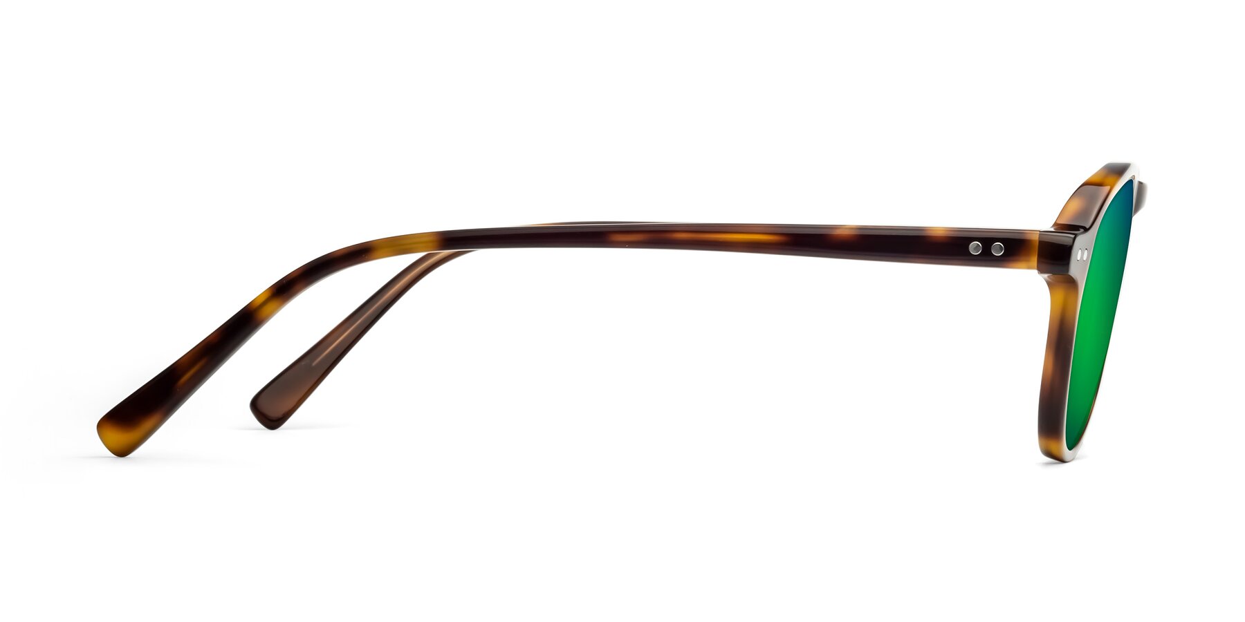 Side of 17544 in Tortoise with Green Mirrored Lenses