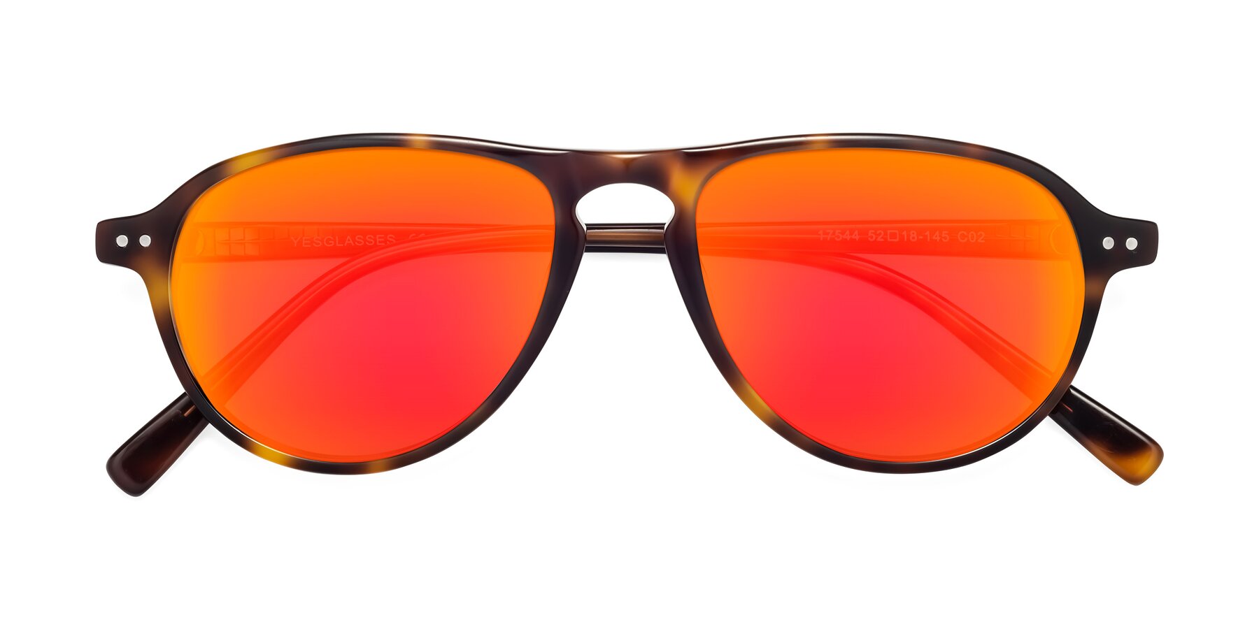Folded Front of 17544 in Tortoise with Red Gold Mirrored Lenses
