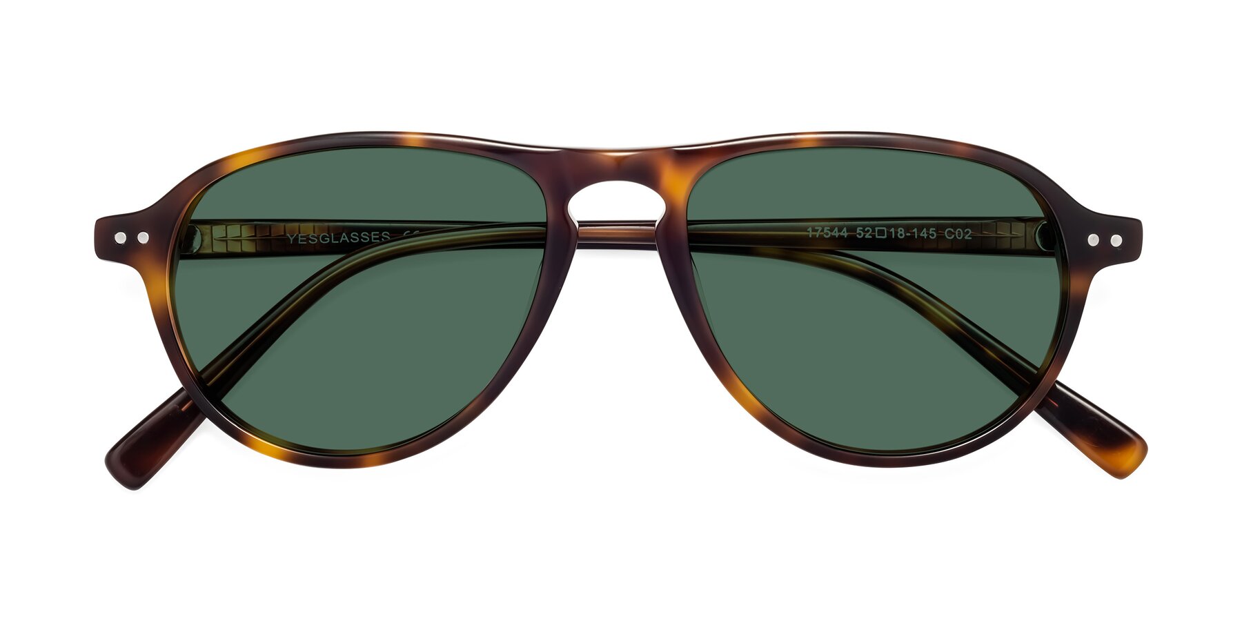Folded Front of 17544 in Tortoise with Green Polarized Lenses