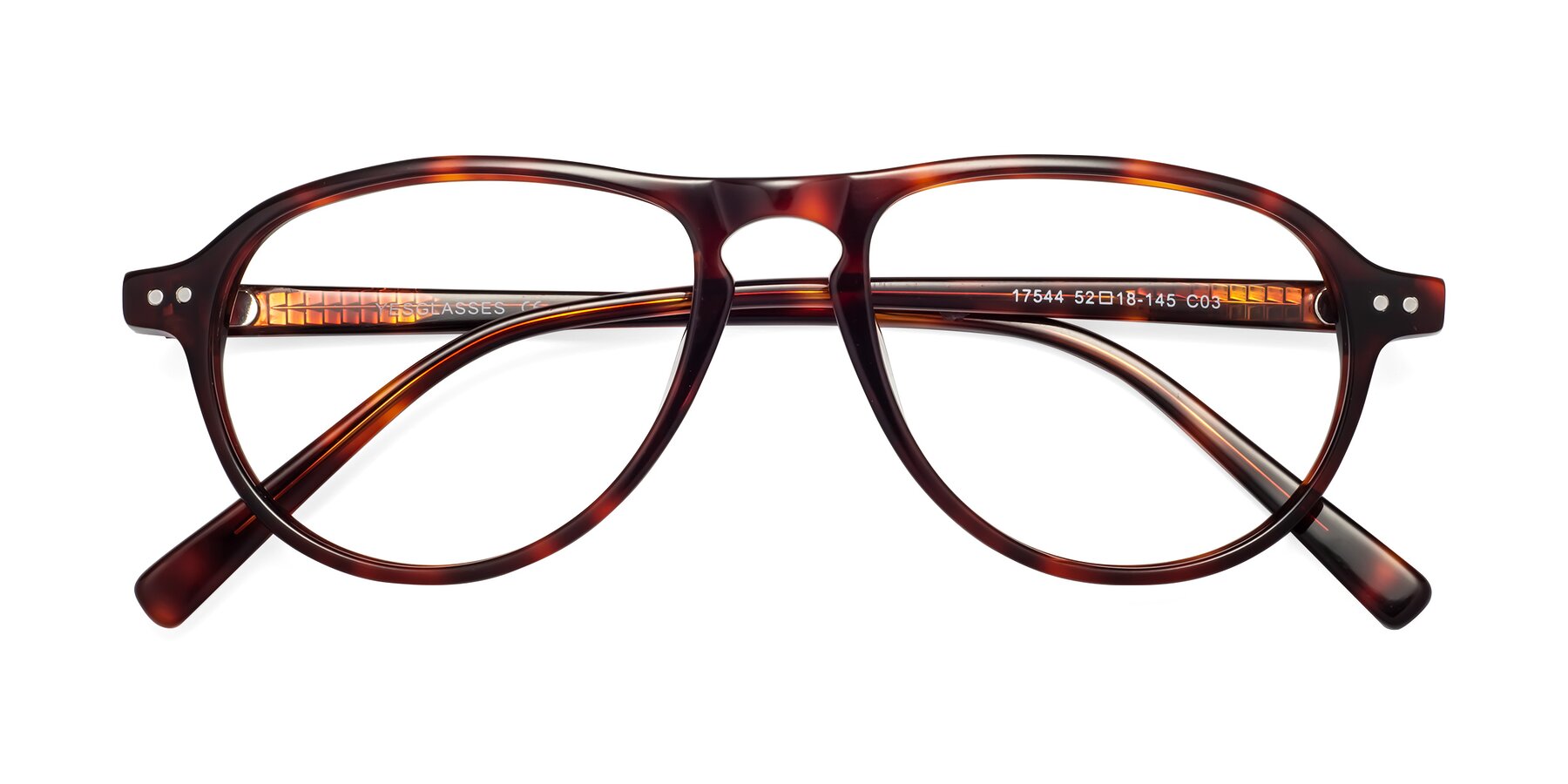 Folded Front of 17544 in Burgundy Tortoise with Clear Reading Eyeglass Lenses