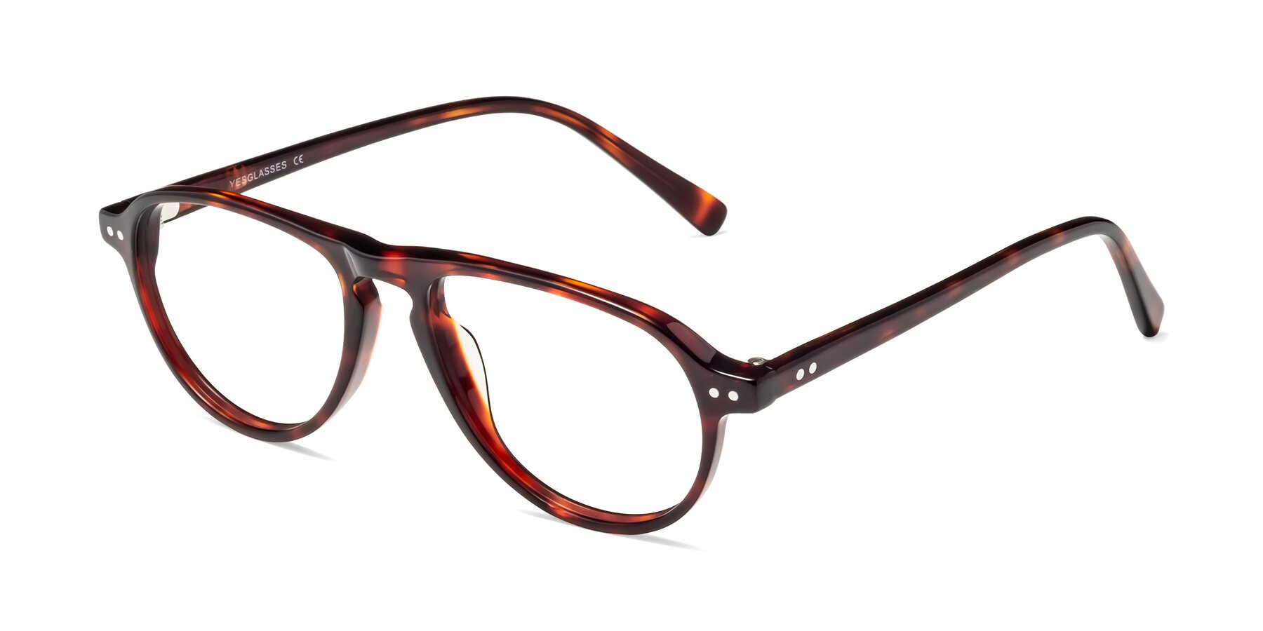 Angle of 17544 in Burgundy Tortoise with Clear Reading Eyeglass Lenses