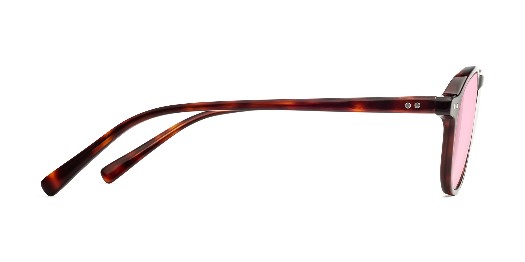 Side of 17544 in Burgundy Tortoise with Light Pink Tinted Lenses