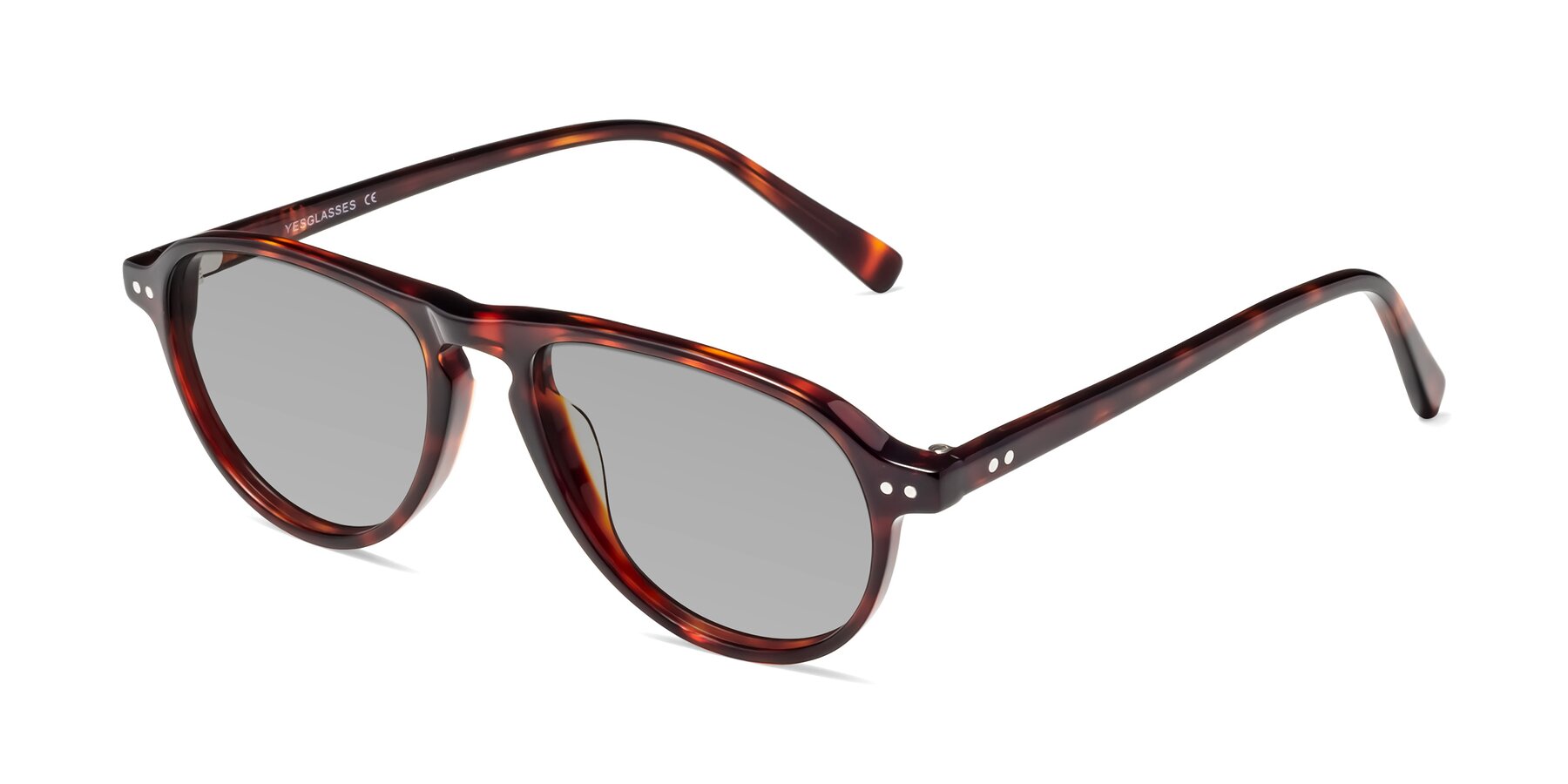 Angle of 17544 in Burgundy Tortoise with Light Gray Tinted Lenses