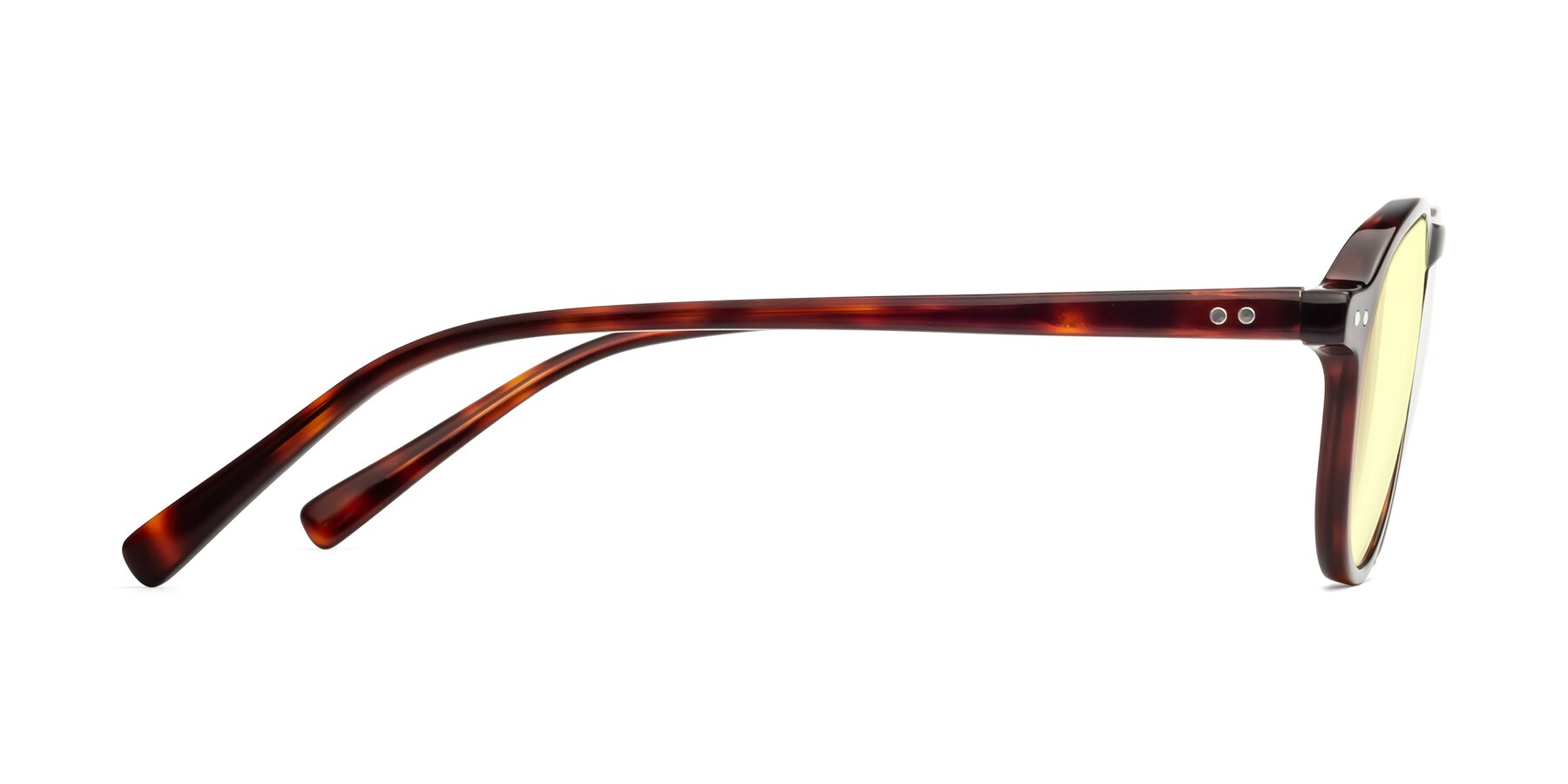 Side of 17544 in Burgundy Tortoise with Light Yellow Tinted Lenses