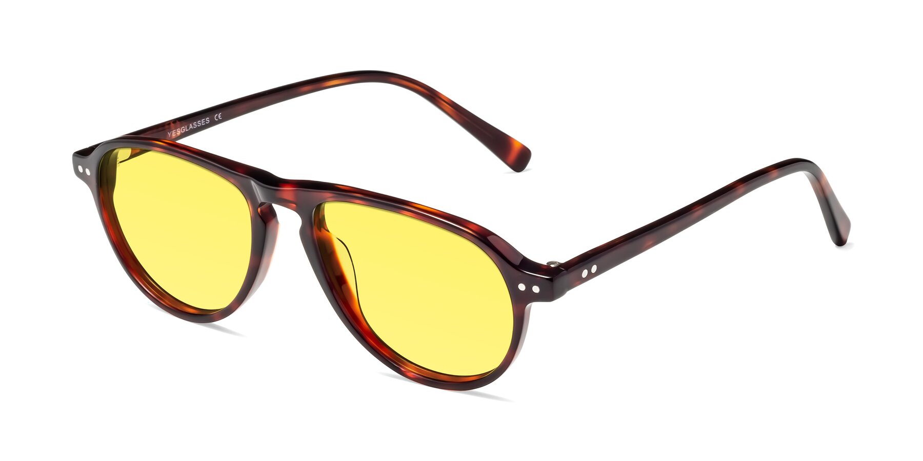 Angle of 17544 in Burgundy Tortoise with Medium Yellow Tinted Lenses