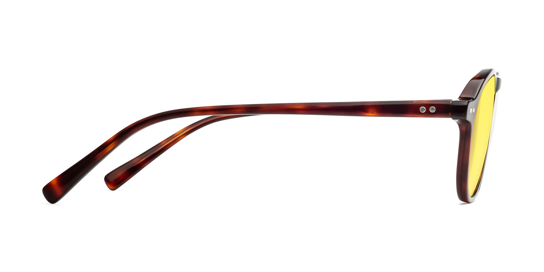 Side of 17544 in Burgundy Tortoise with Medium Yellow Tinted Lenses