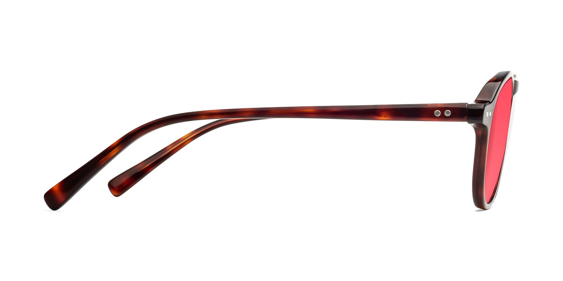 Side of 17544 in Burgundy Tortoise with Red Tinted Lenses