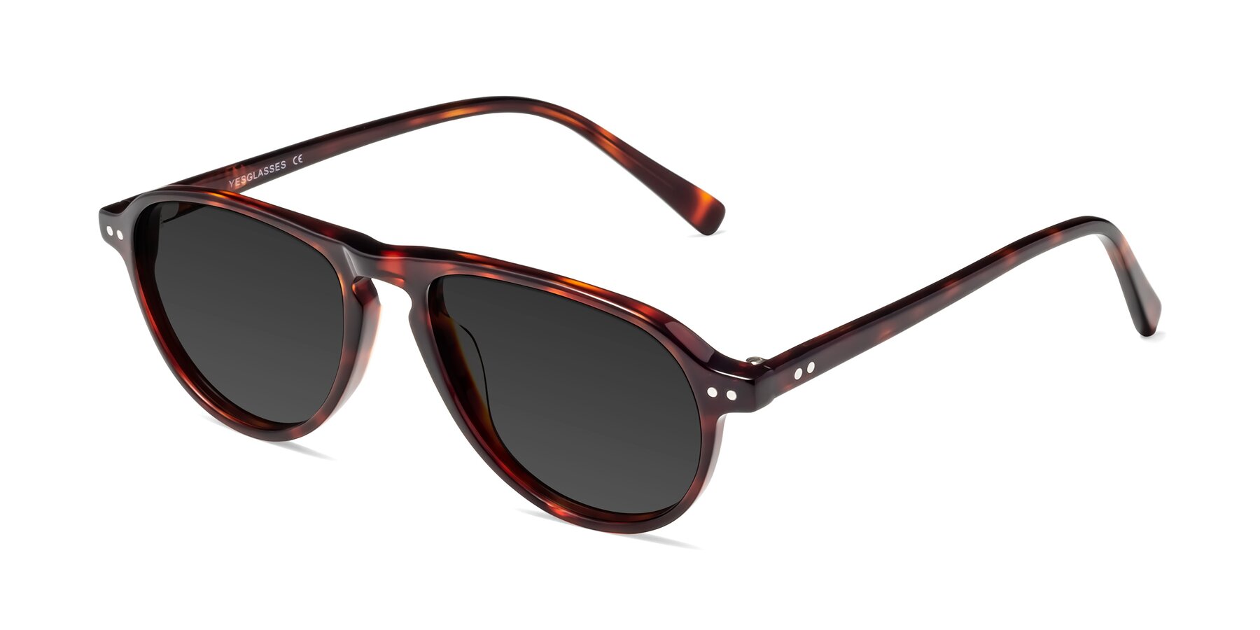 Angle of 17544 in Burgundy Tortoise with Gray Tinted Lenses