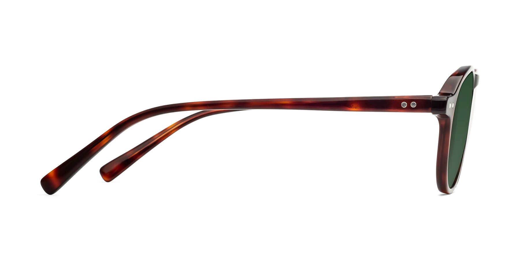 Side of 17544 in Burgundy Tortoise with Green Tinted Lenses