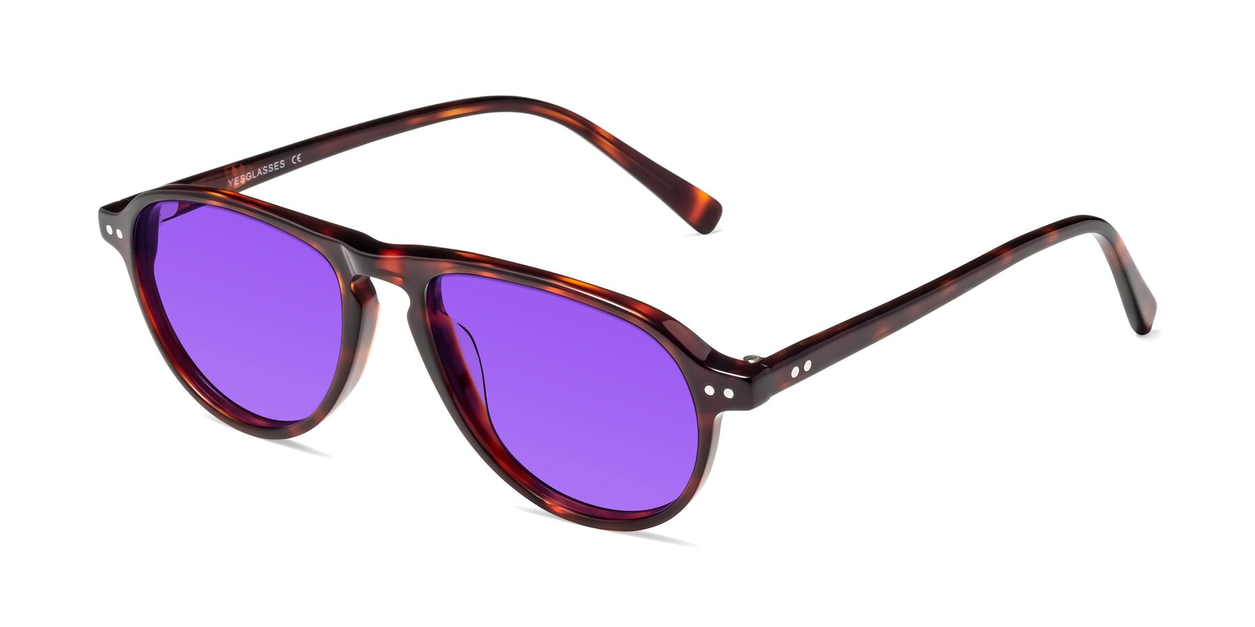 Angle of 17544 in Burgundy Tortoise with Purple Tinted Lenses