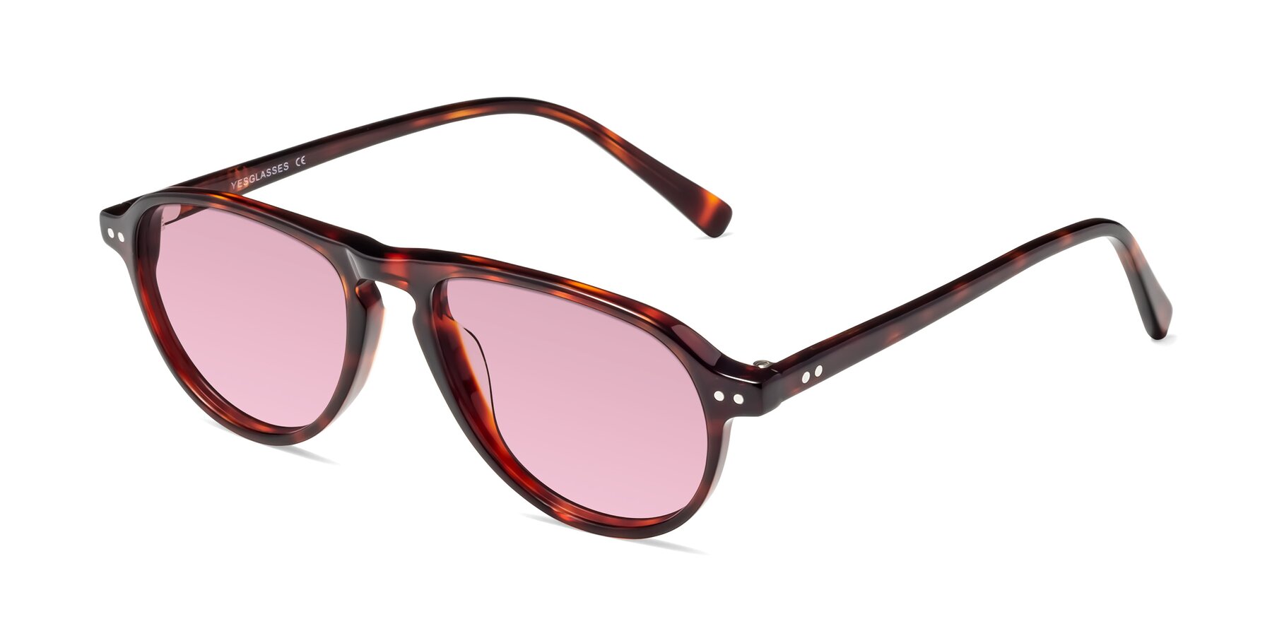 Angle of 17544 in Burgundy Tortoise with Light Wine Tinted Lenses