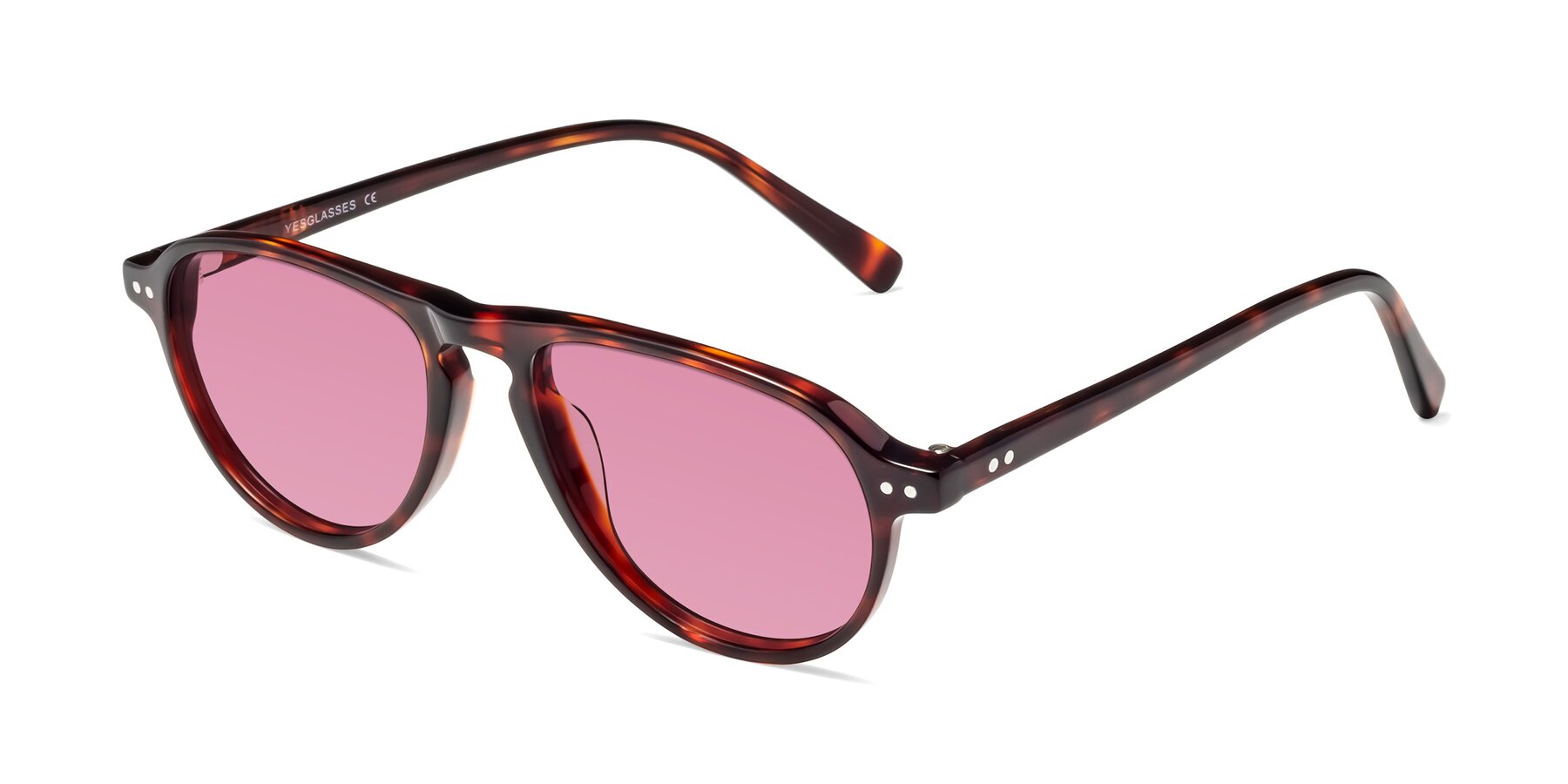 Angle of 17544 in Burgundy Tortoise with Medium Wine Tinted Lenses