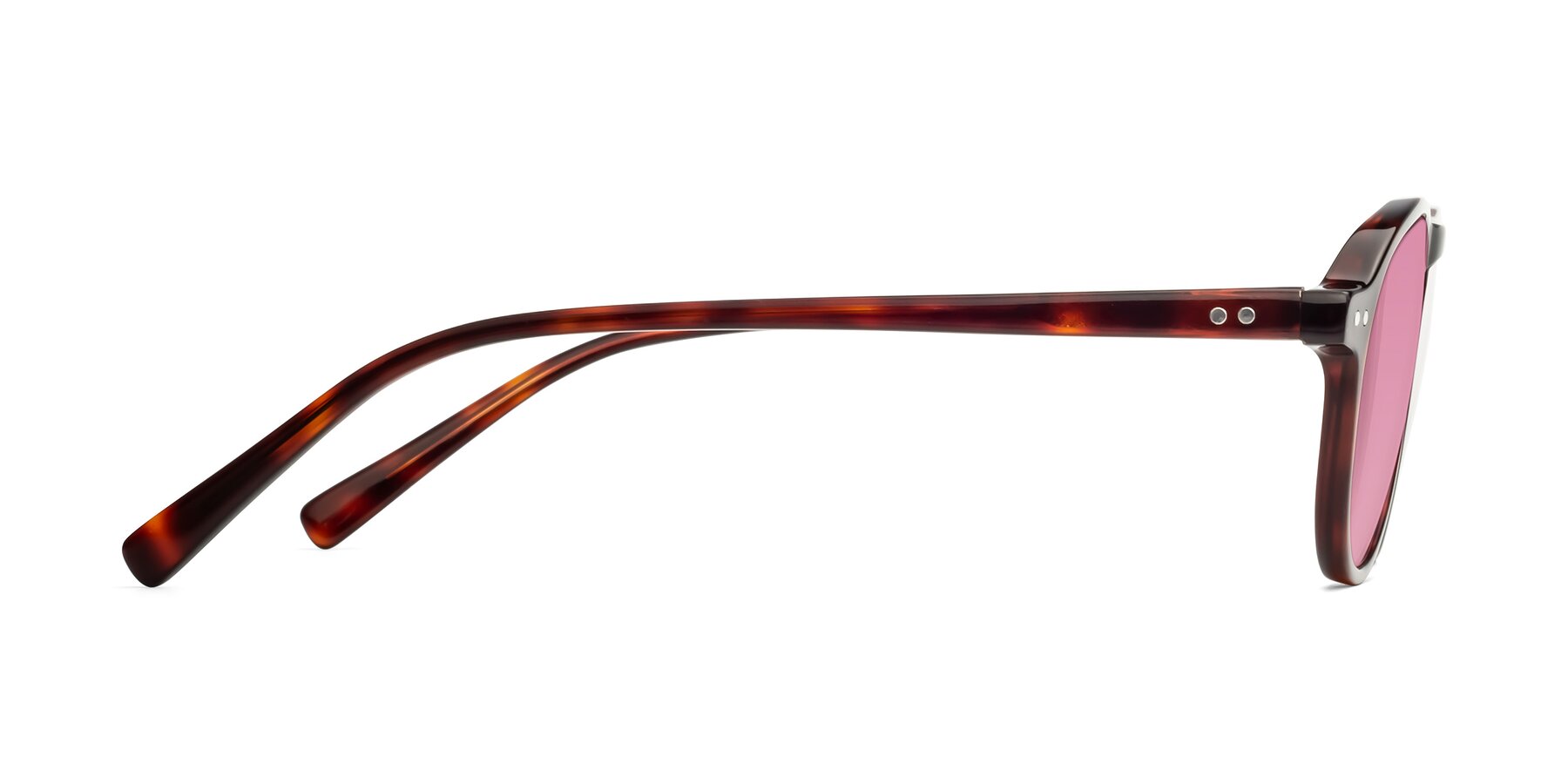 Side of 17544 in Burgundy Tortoise with Medium Wine Tinted Lenses