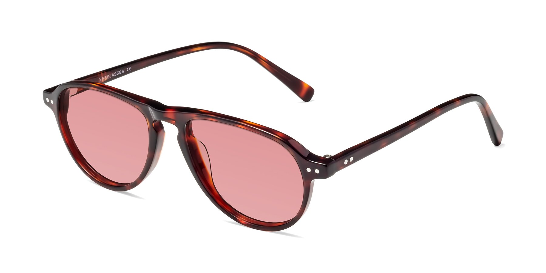 Angle of 17544 in Burgundy Tortoise with Medium Garnet Tinted Lenses