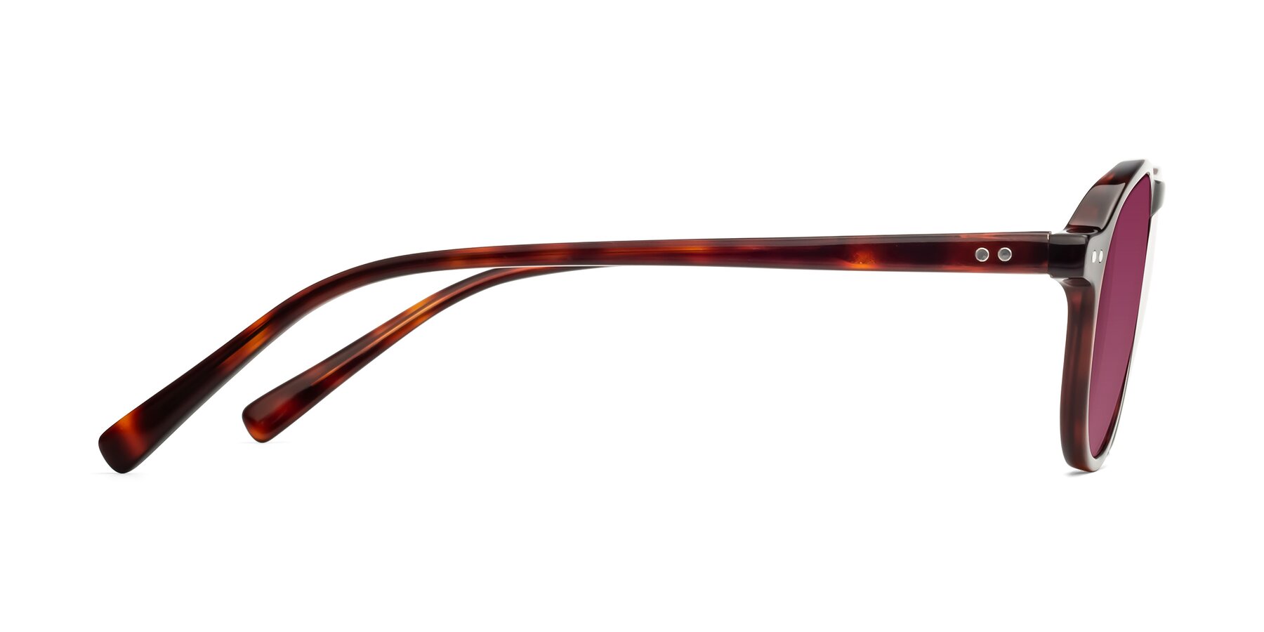 Side of 17544 in Burgundy Tortoise with Wine Tinted Lenses