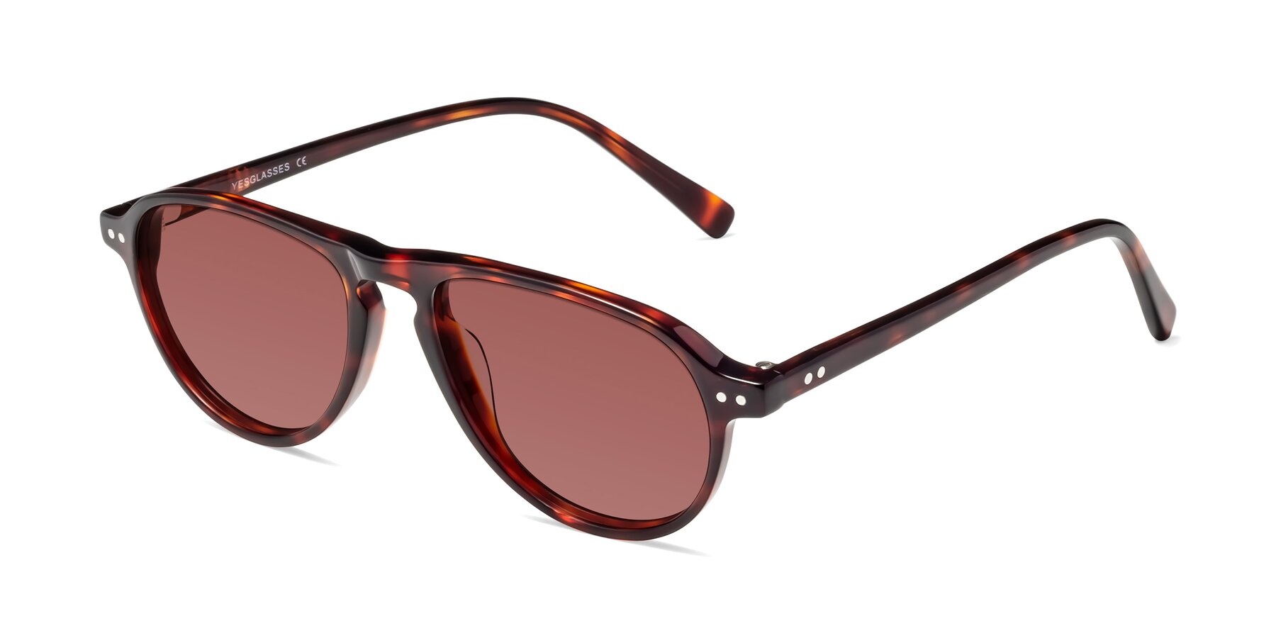 Angle of 17544 in Burgundy Tortoise with Garnet Tinted Lenses