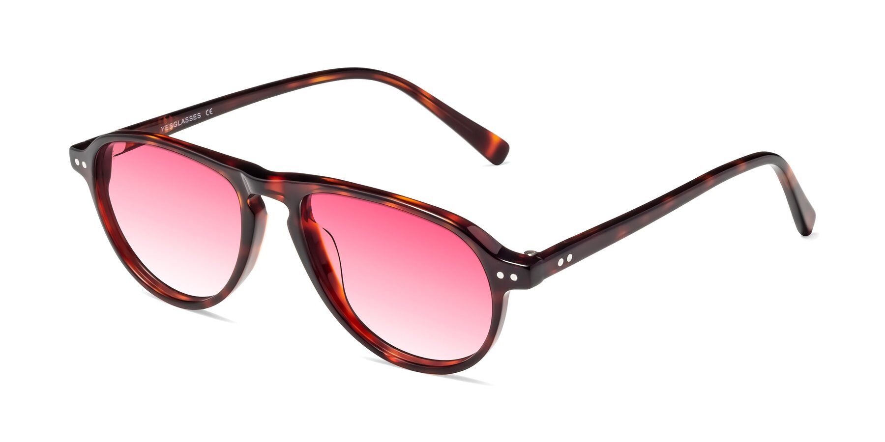 Angle of 17544 in Burgundy Tortoise with Pink Gradient Lenses