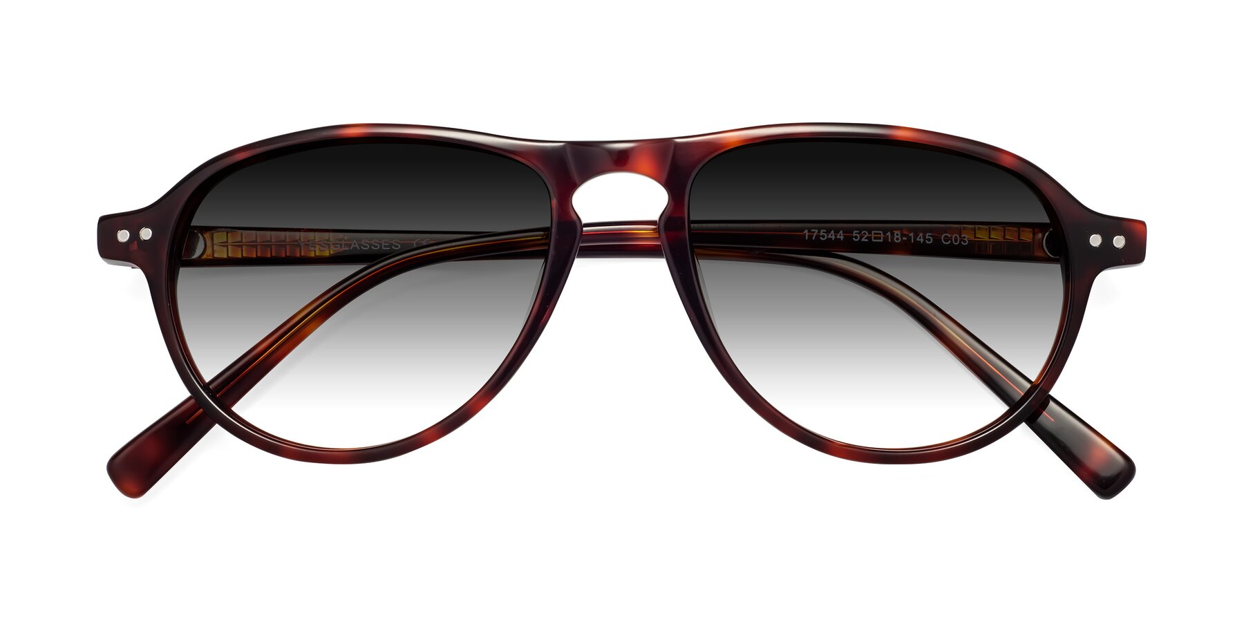 Folded Front of 17544 in Burgundy Tortoise with Gray Gradient Lenses
