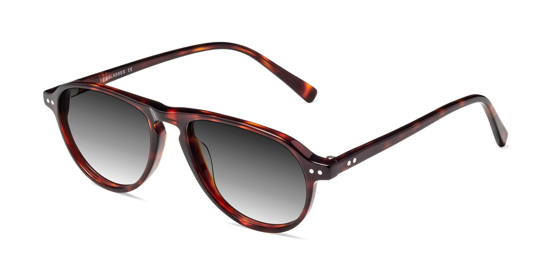 Angle of 17544 in Burgundy Tortoise with Gray Gradient Lenses