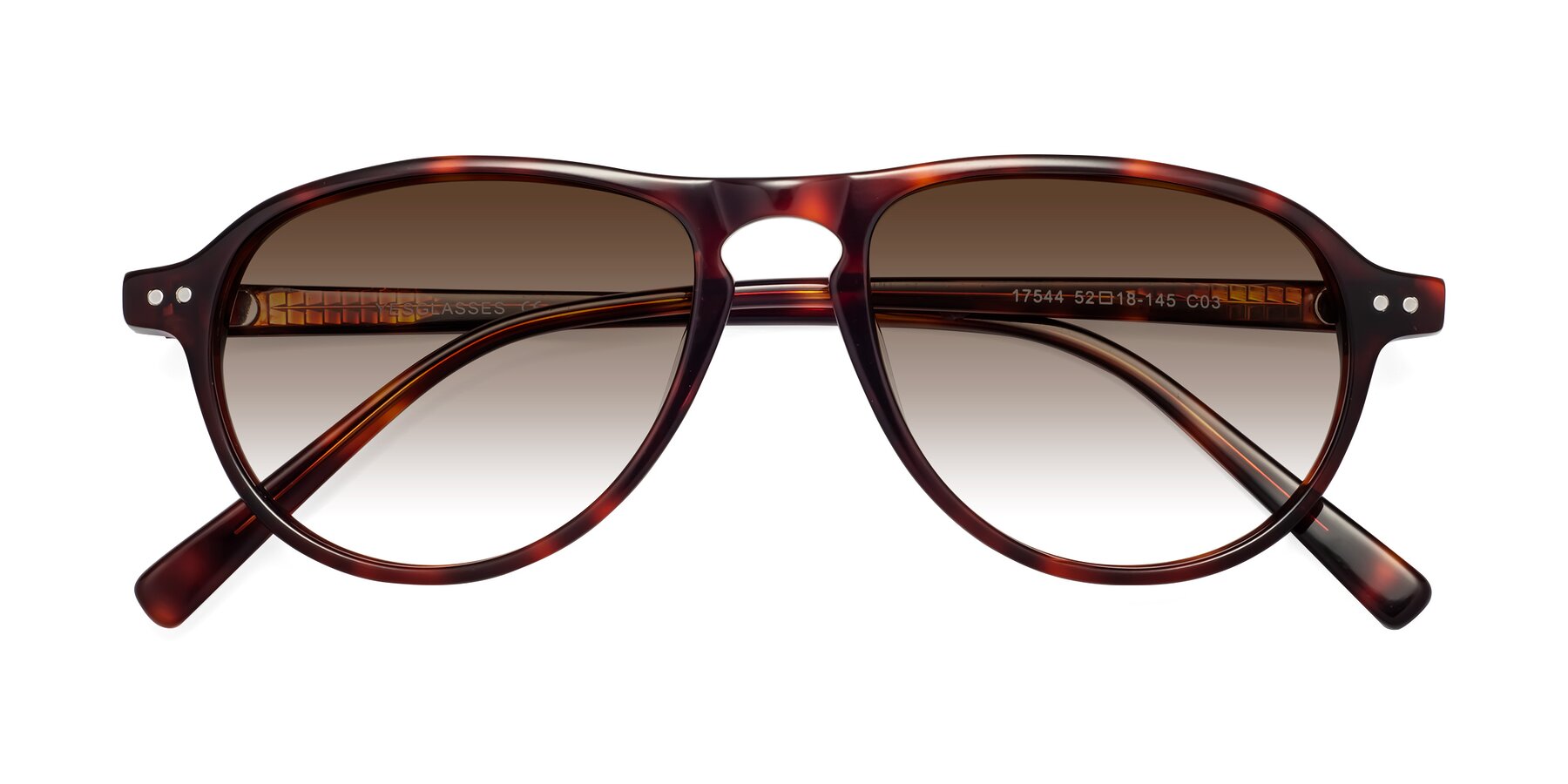 Folded Front of 17544 in Burgundy Tortoise with Brown Gradient Lenses
