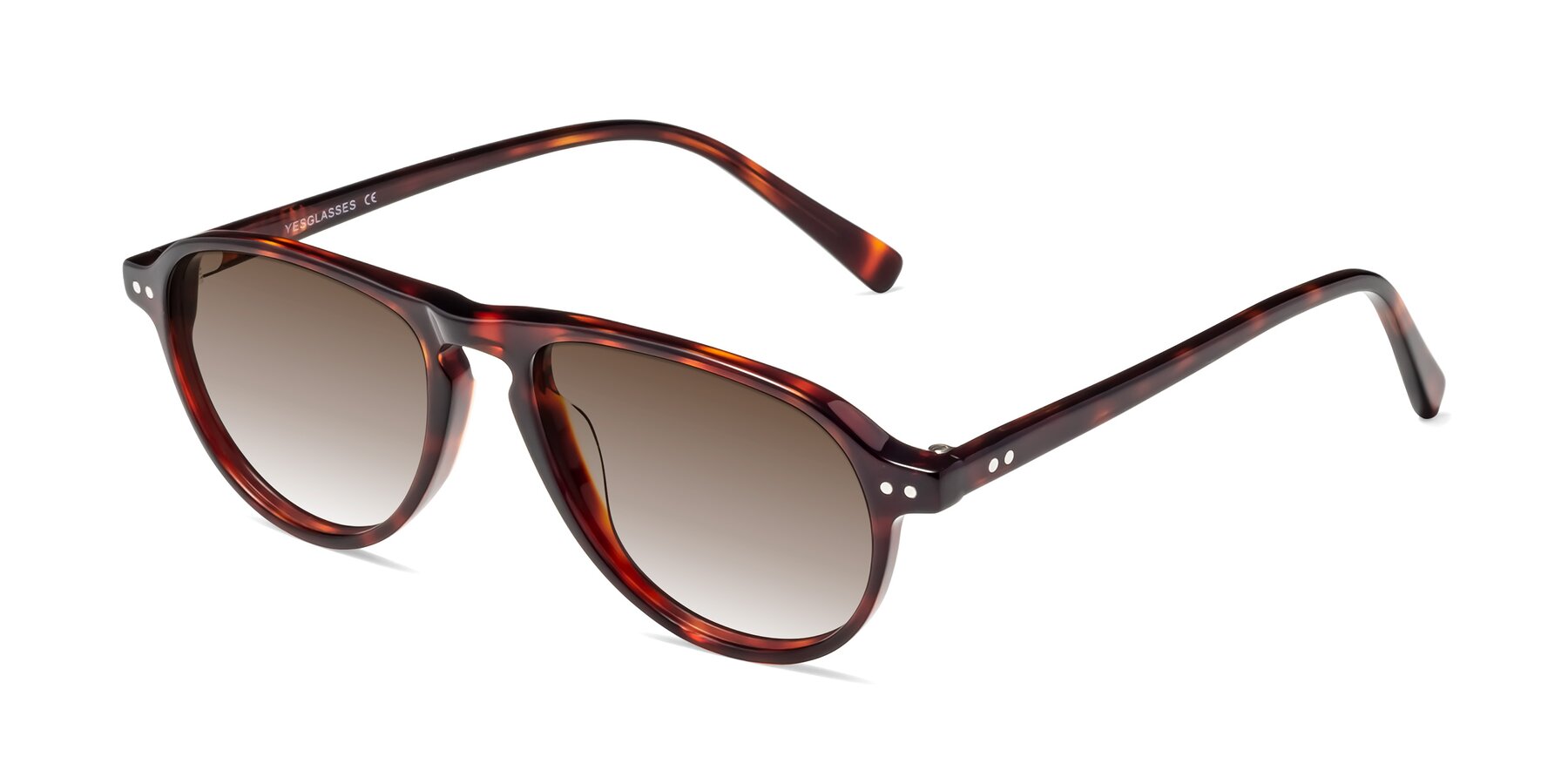 Angle of 17544 in Burgundy Tortoise with Brown Gradient Lenses