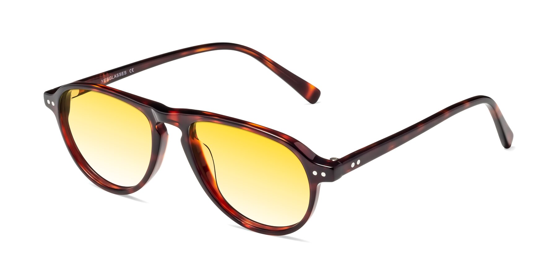 Angle of 17544 in Burgundy Tortoise with Yellow Gradient Lenses