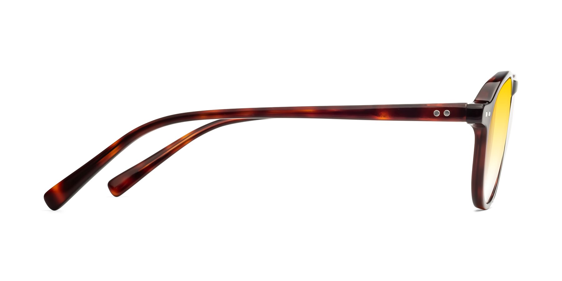 Side of 17544 in Burgundy Tortoise with Yellow Gradient Lenses