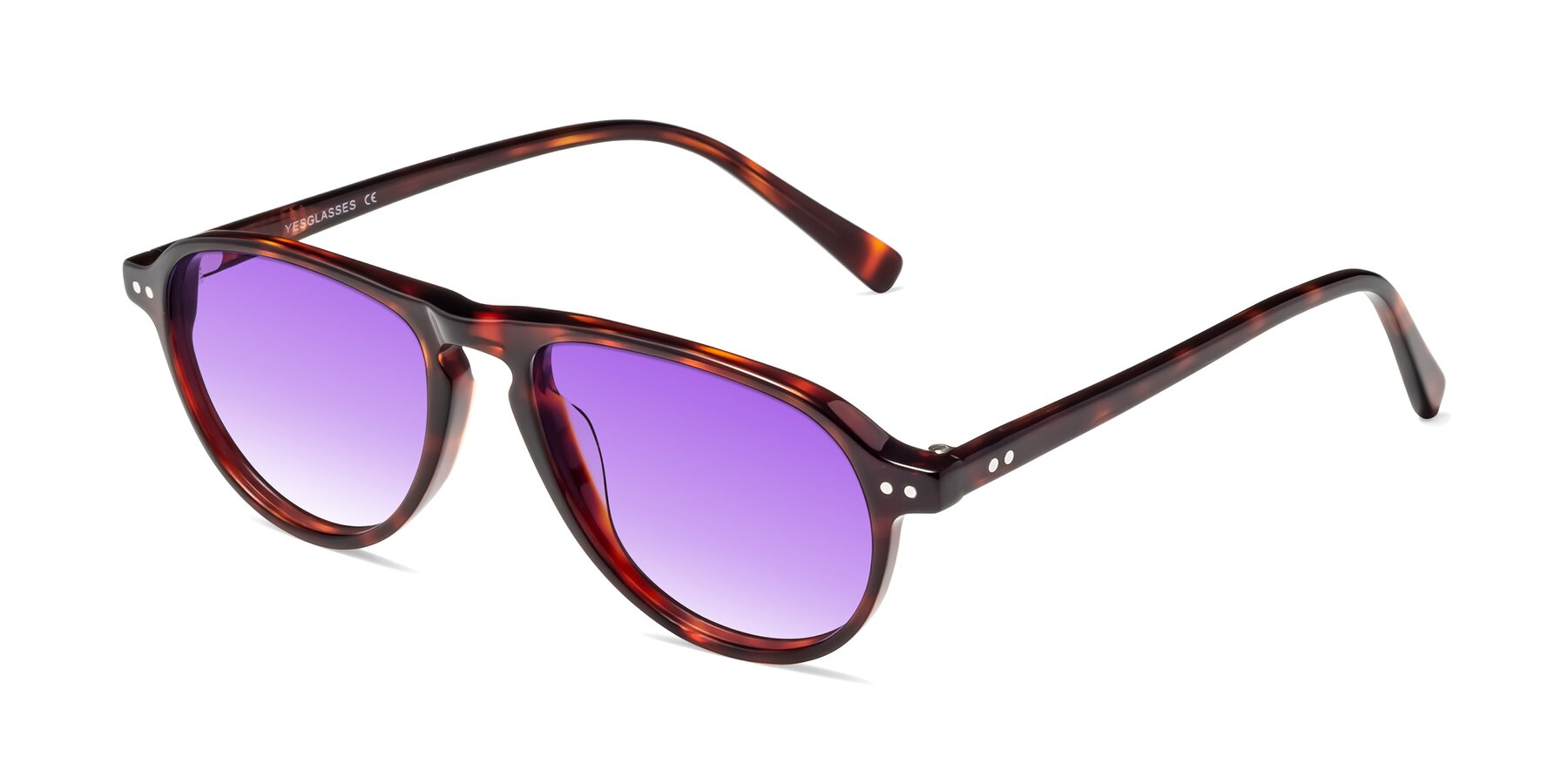 Angle of 17544 in Burgundy Tortoise with Purple Gradient Lenses
