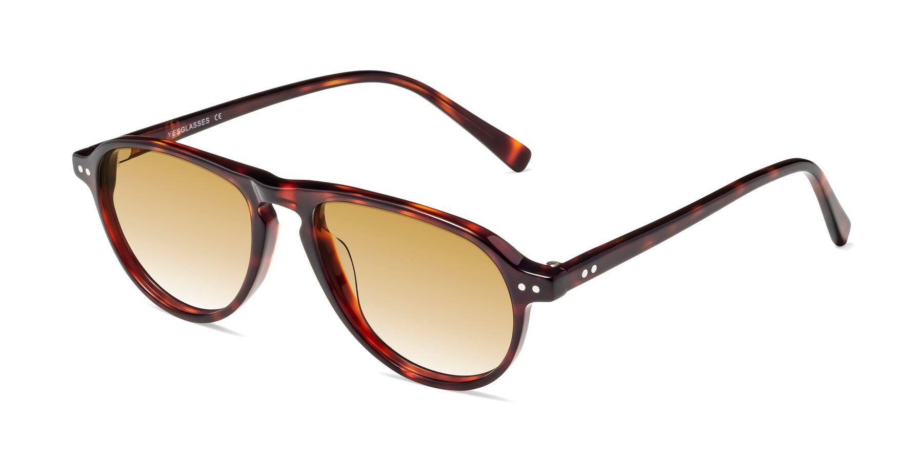 Angle of 17544 in Burgundy Tortoise with Champagne Gradient Lenses