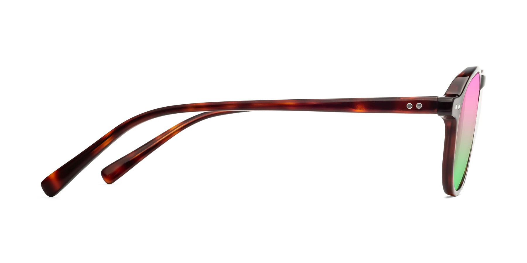 Side of 17544 in Burgundy Tortoise with Pink / Green Gradient Lenses