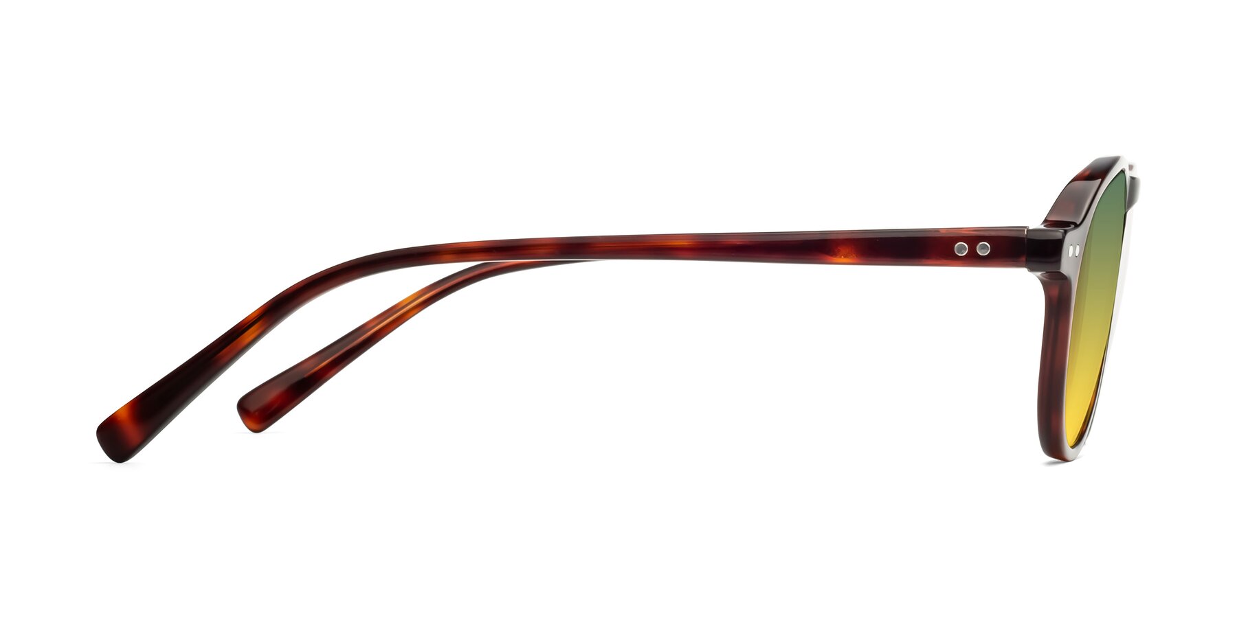 Side of 17544 in Burgundy Tortoise with Green / Yellow Gradient Lenses