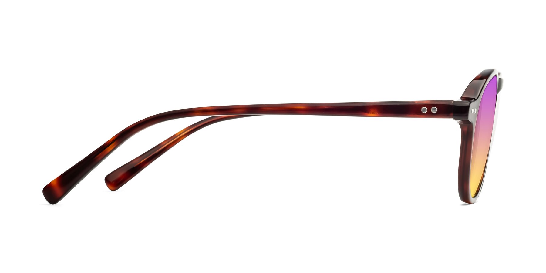Side of 17544 in Burgundy Tortoise with Purple / Yellow Gradient Lenses