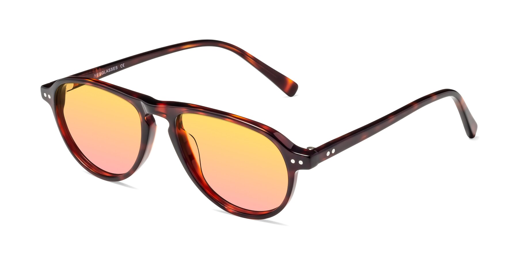 Angle of 17544 in Burgundy Tortoise with Yellow / Pink Gradient Lenses