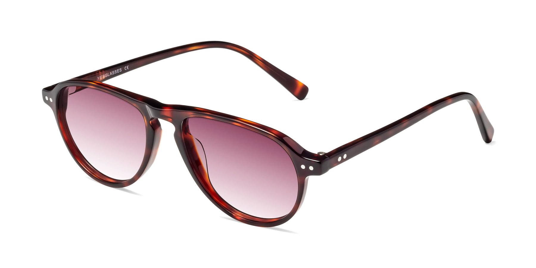 Angle of 17544 in Burgundy Tortoise with Wine Gradient Lenses