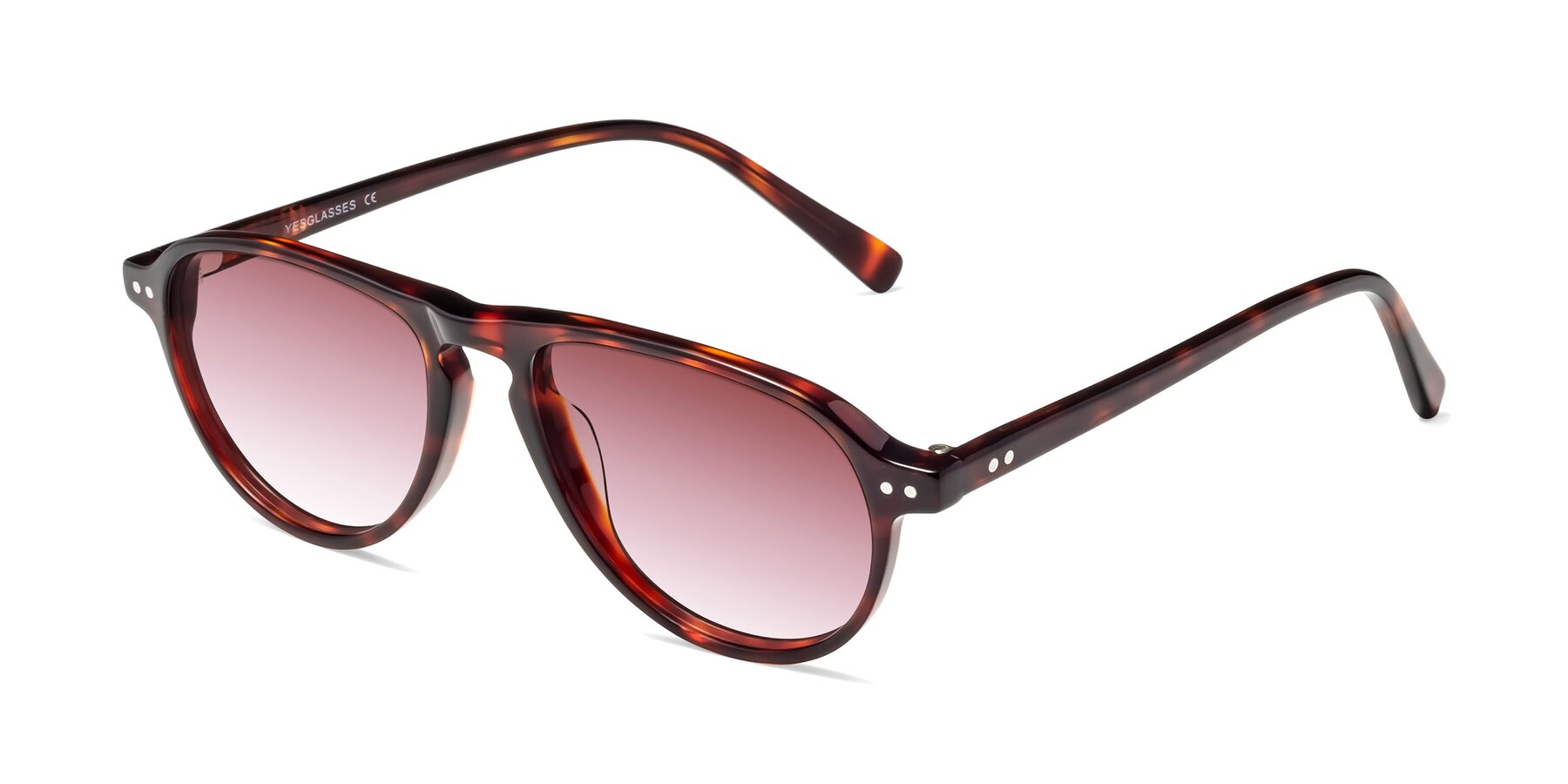 Angle of 17544 in Burgundy Tortoise with Garnet Gradient Lenses