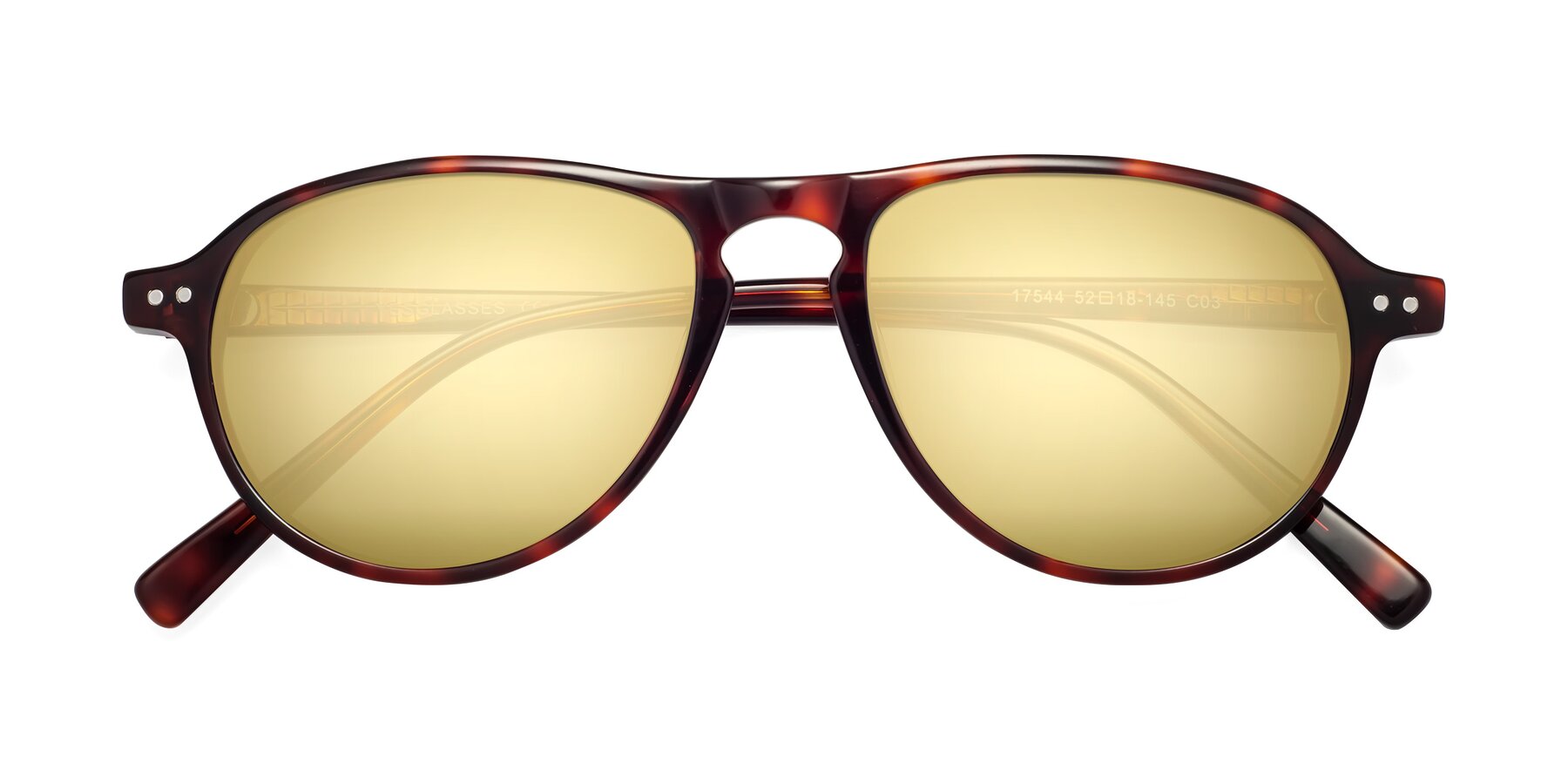 Folded Front of 17544 in Burgundy Tortoise with Gold Mirrored Lenses