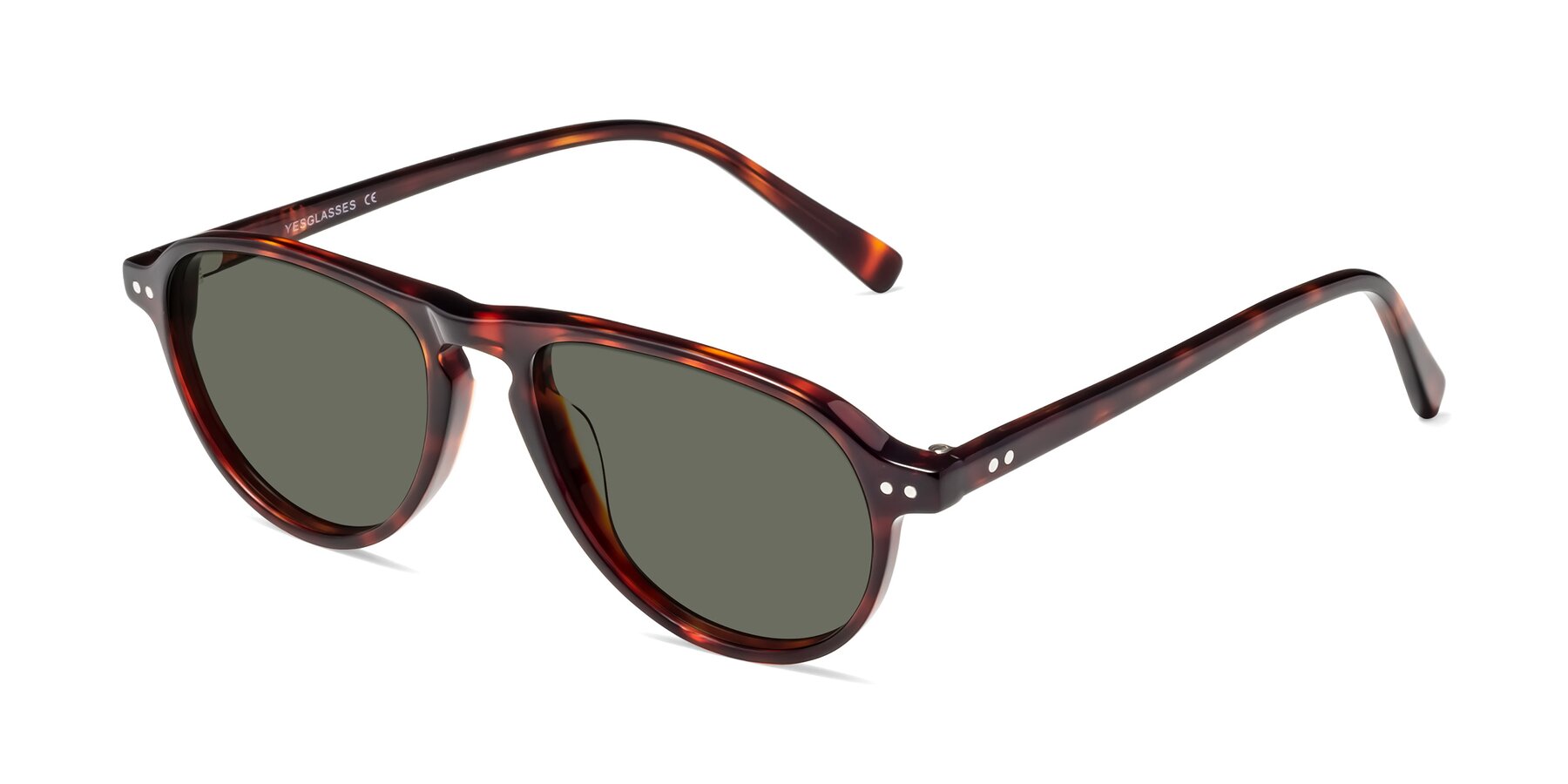 Angle of 17544 in Burgundy Tortoise with Gray Polarized Lenses