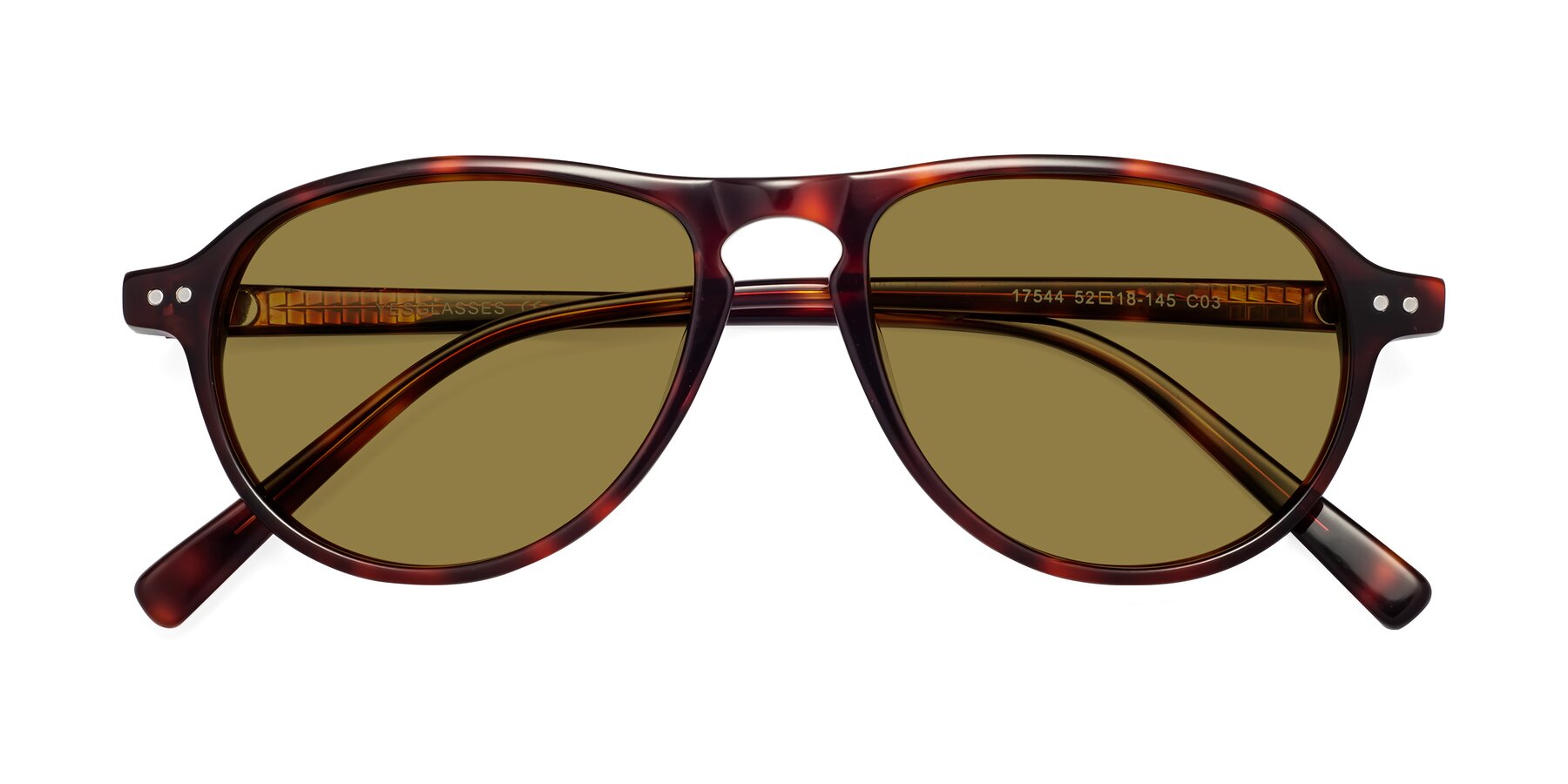 Folded Front of 17544 in Burgundy Tortoise with Brown Polarized Lenses