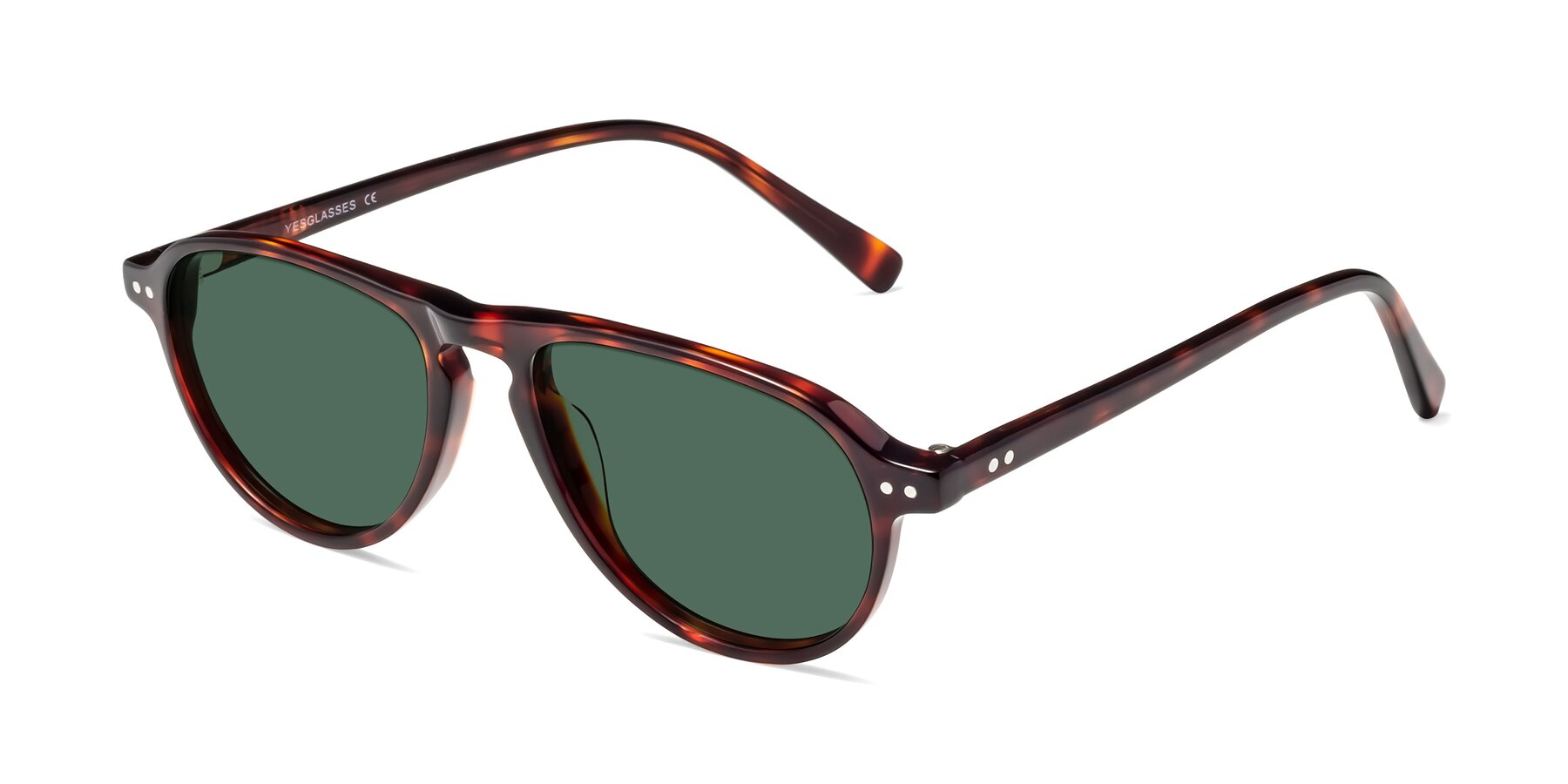 Angle of 17544 in Burgundy Tortoise with Green Polarized Lenses