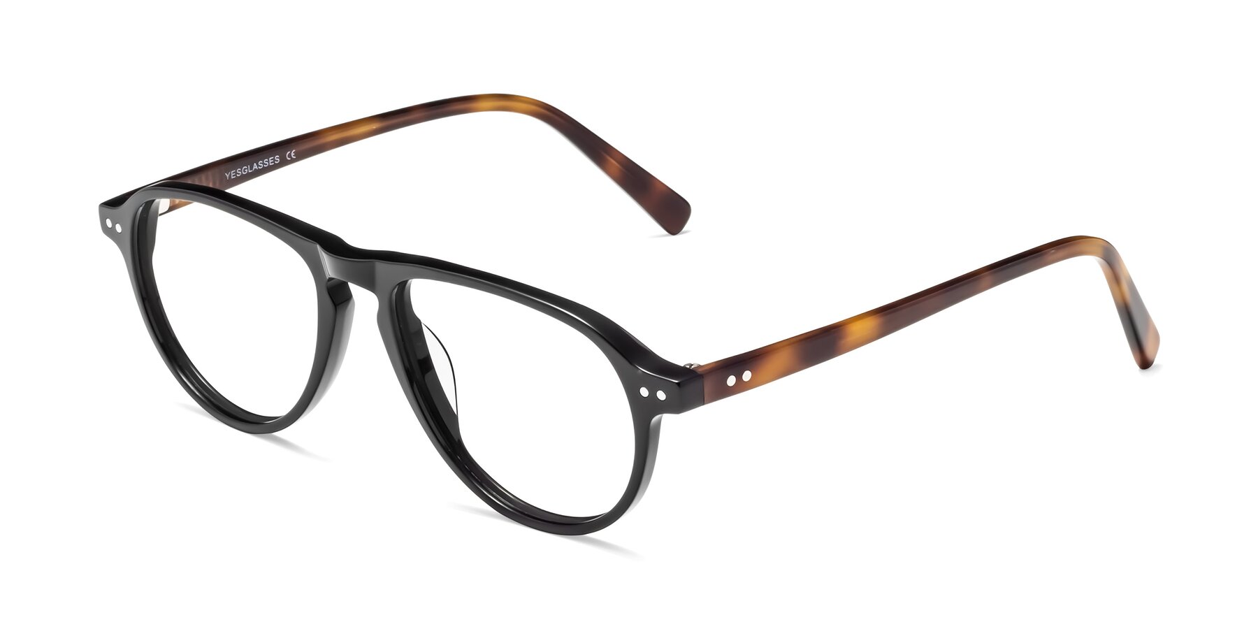 Angle of 17544 in Black-Tortoise with Clear Eyeglass Lenses
