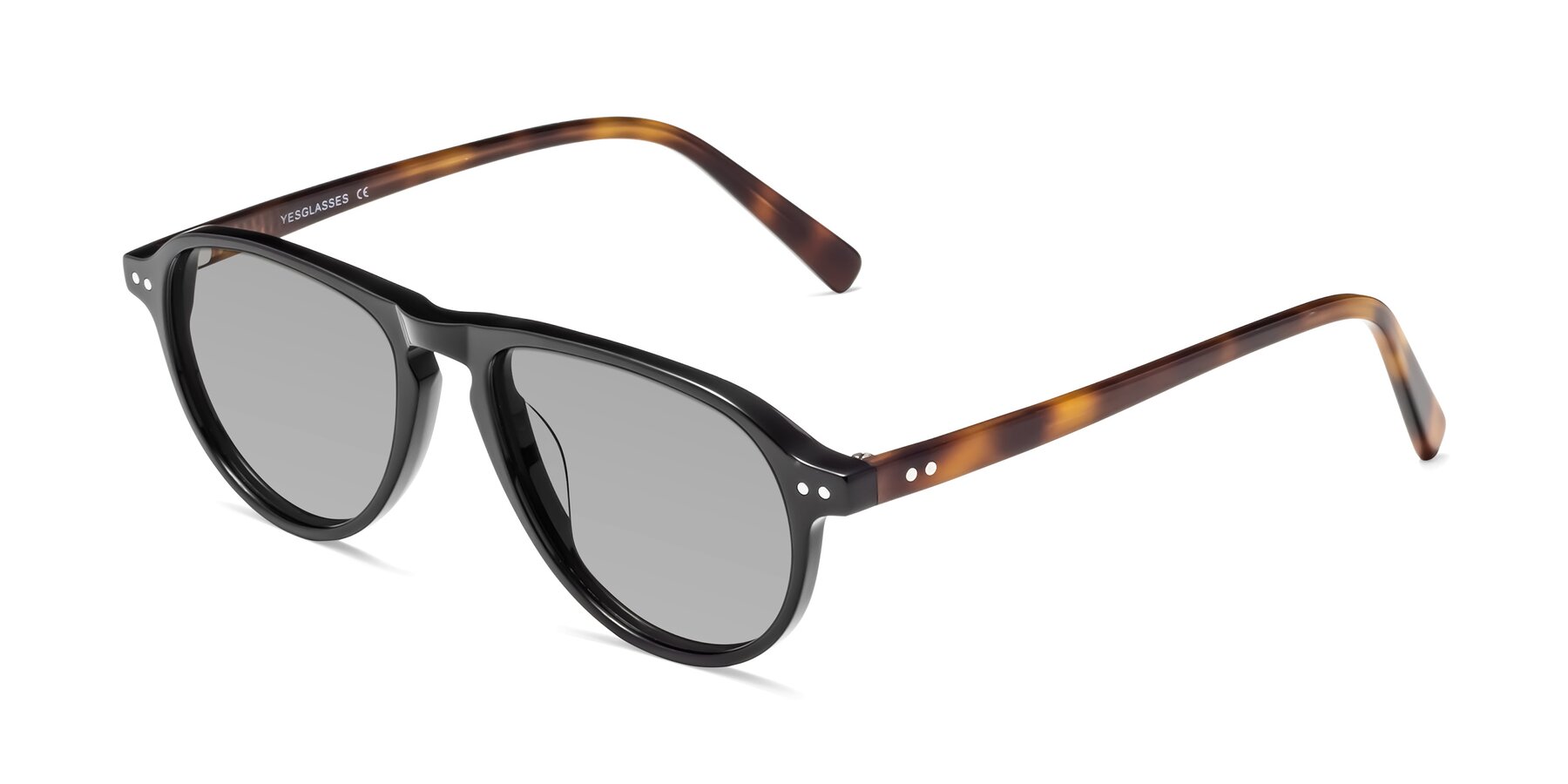 Angle of 17544 in Black-Tortoise with Light Gray Tinted Lenses