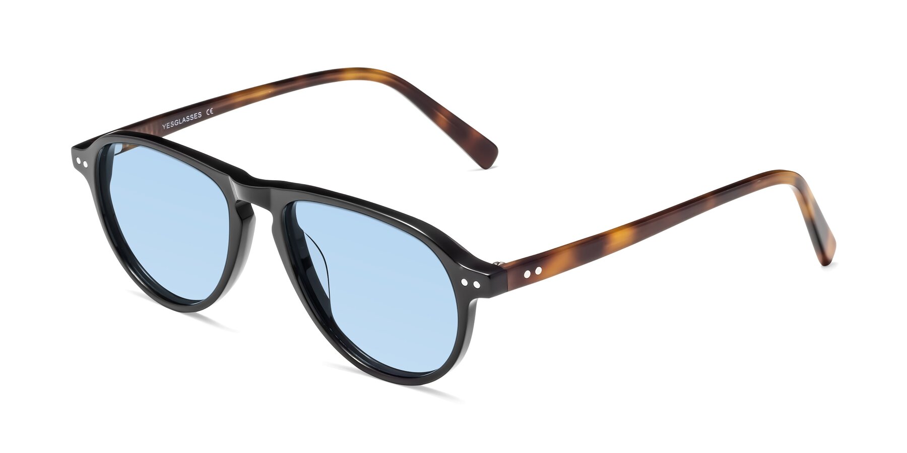Angle of 17544 in Black-Tortoise with Light Blue Tinted Lenses