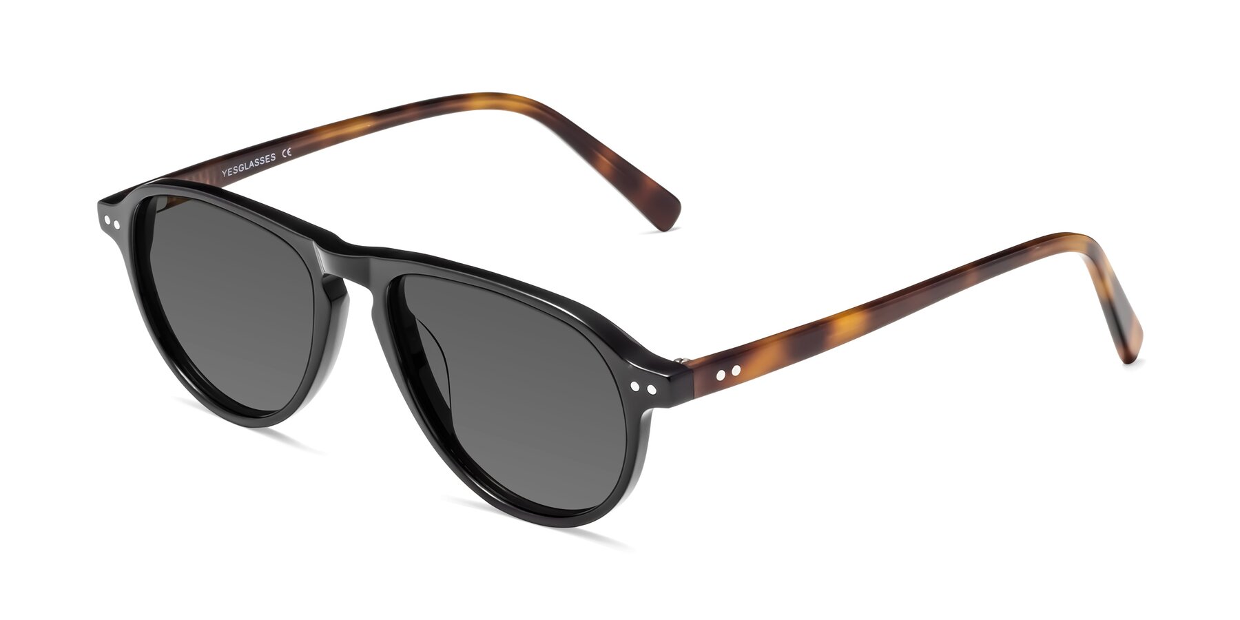 Angle of 17544 in Black-Tortoise with Medium Gray Tinted Lenses
