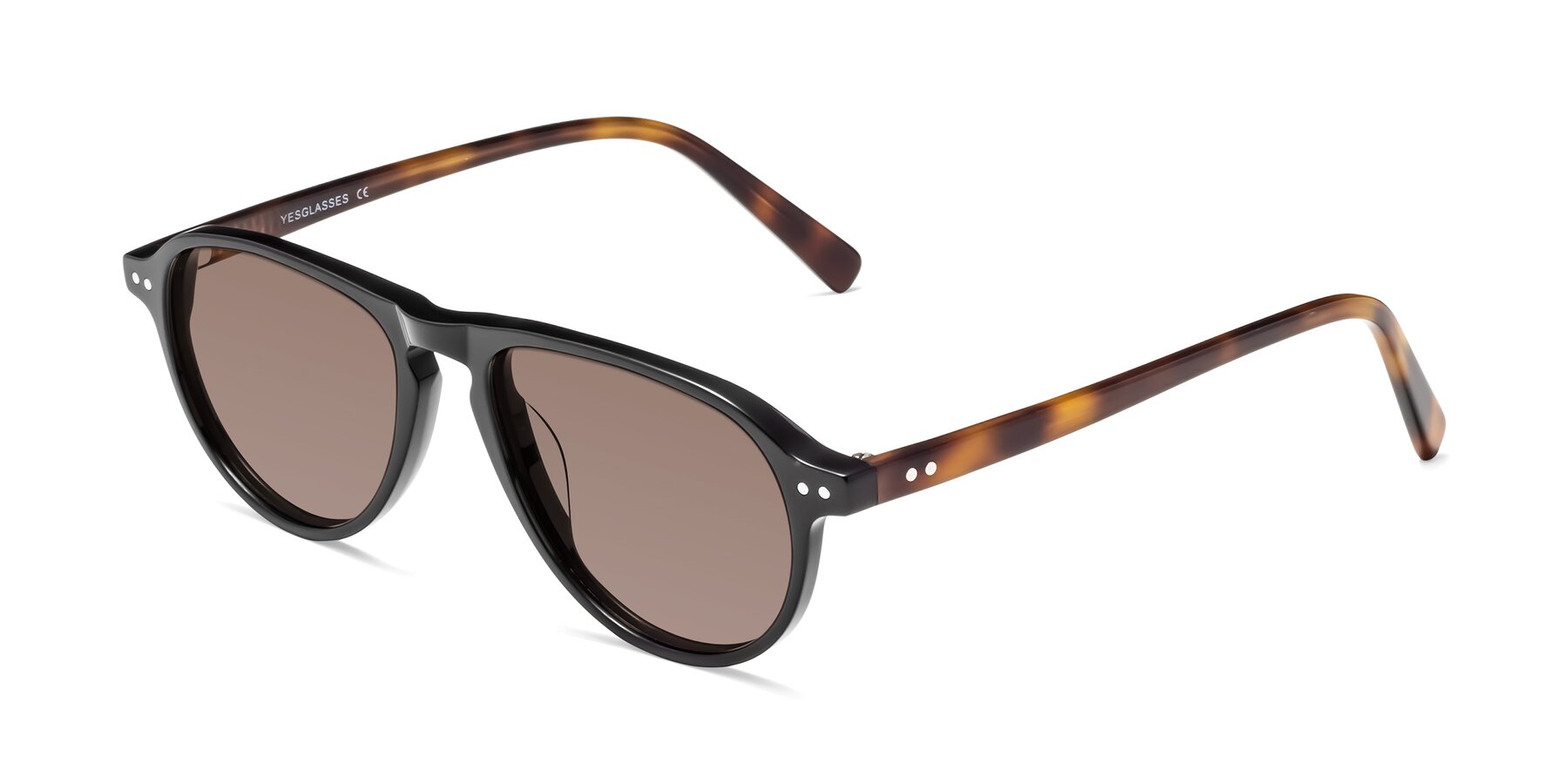 Angle of 17544 in Black-Tortoise with Medium Brown Tinted Lenses