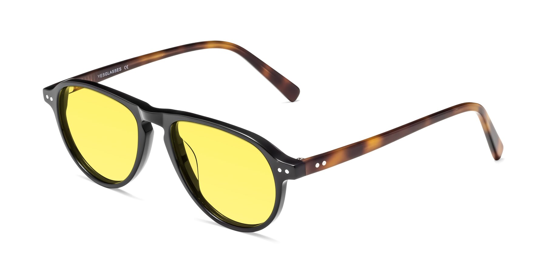 Angle of 17544 in Black-Tortoise with Medium Yellow Tinted Lenses