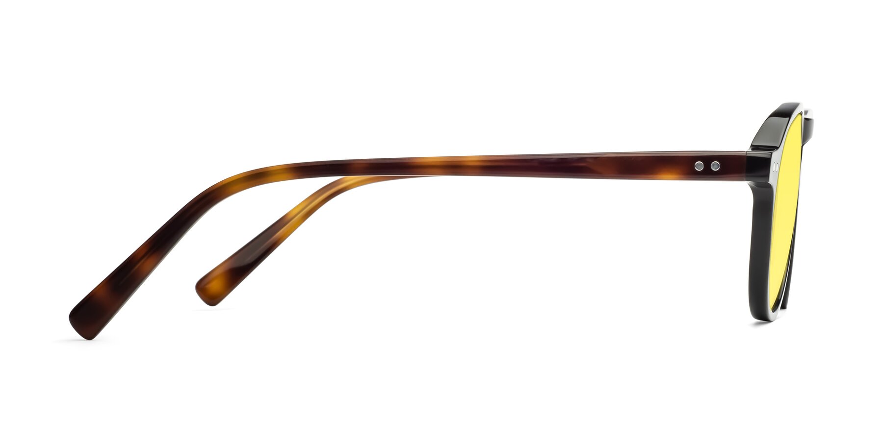 Side of 17544 in Black-Tortoise with Medium Yellow Tinted Lenses