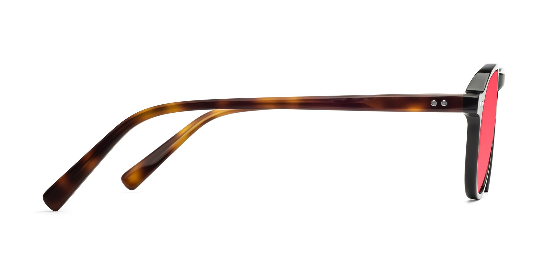 Side of 17544 in Black-Tortoise with Red Tinted Lenses
