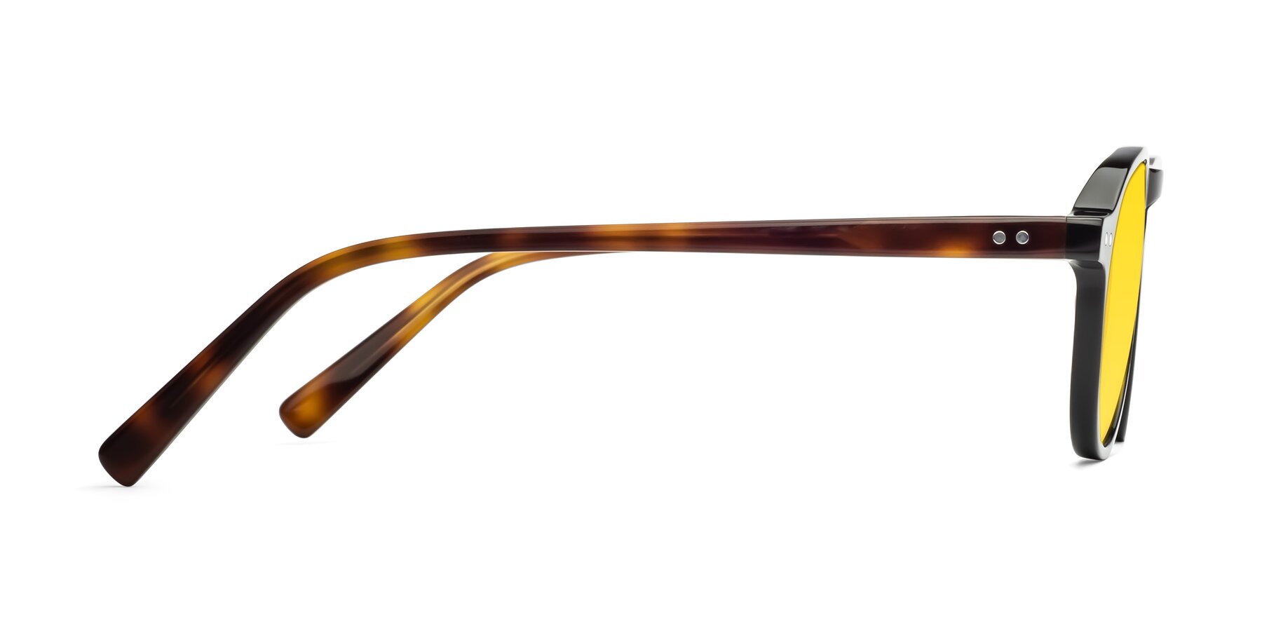 Side of 17544 in Black-Tortoise with Yellow Tinted Lenses