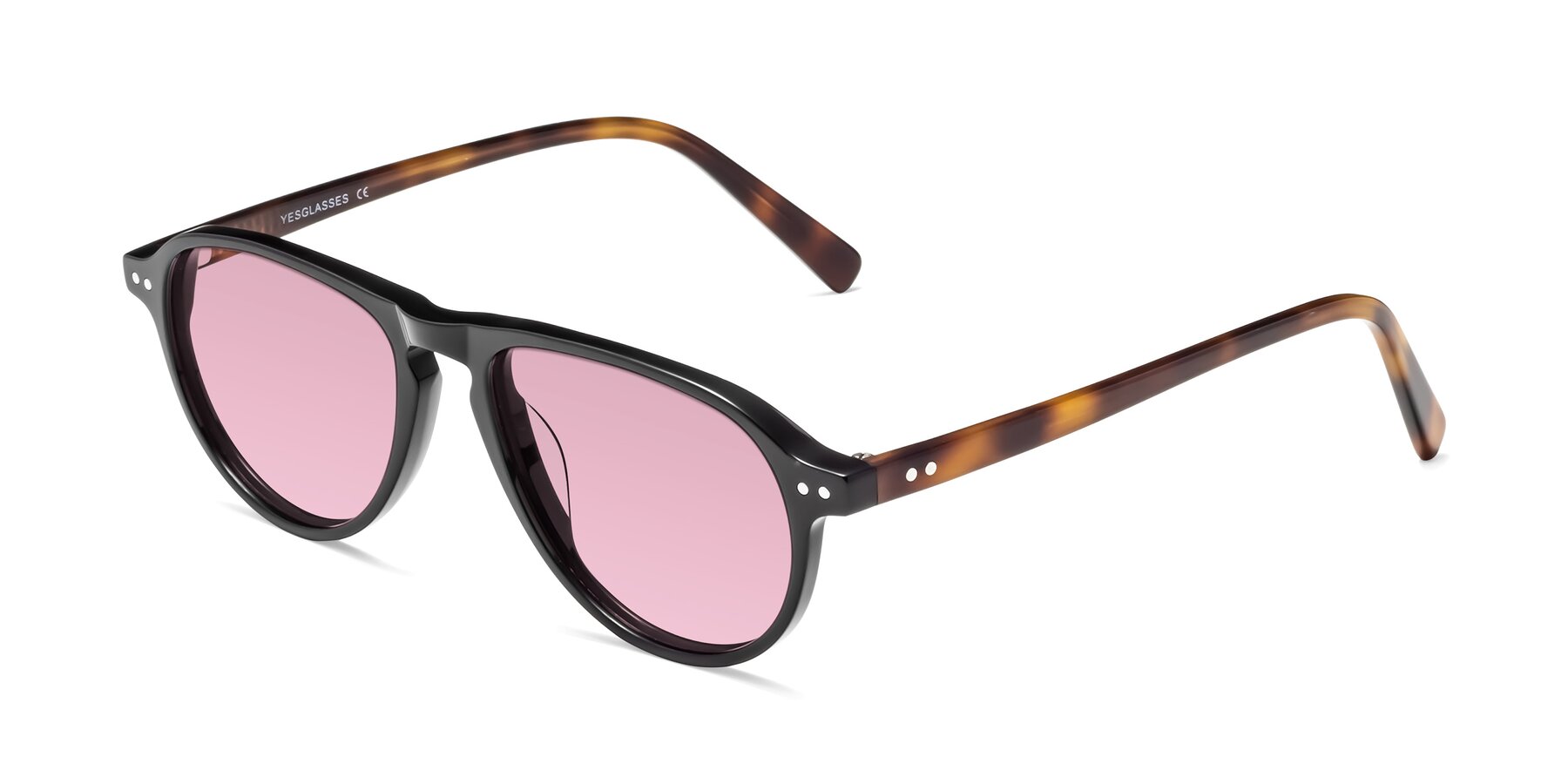 Angle of 17544 in Black-Tortoise with Light Wine Tinted Lenses